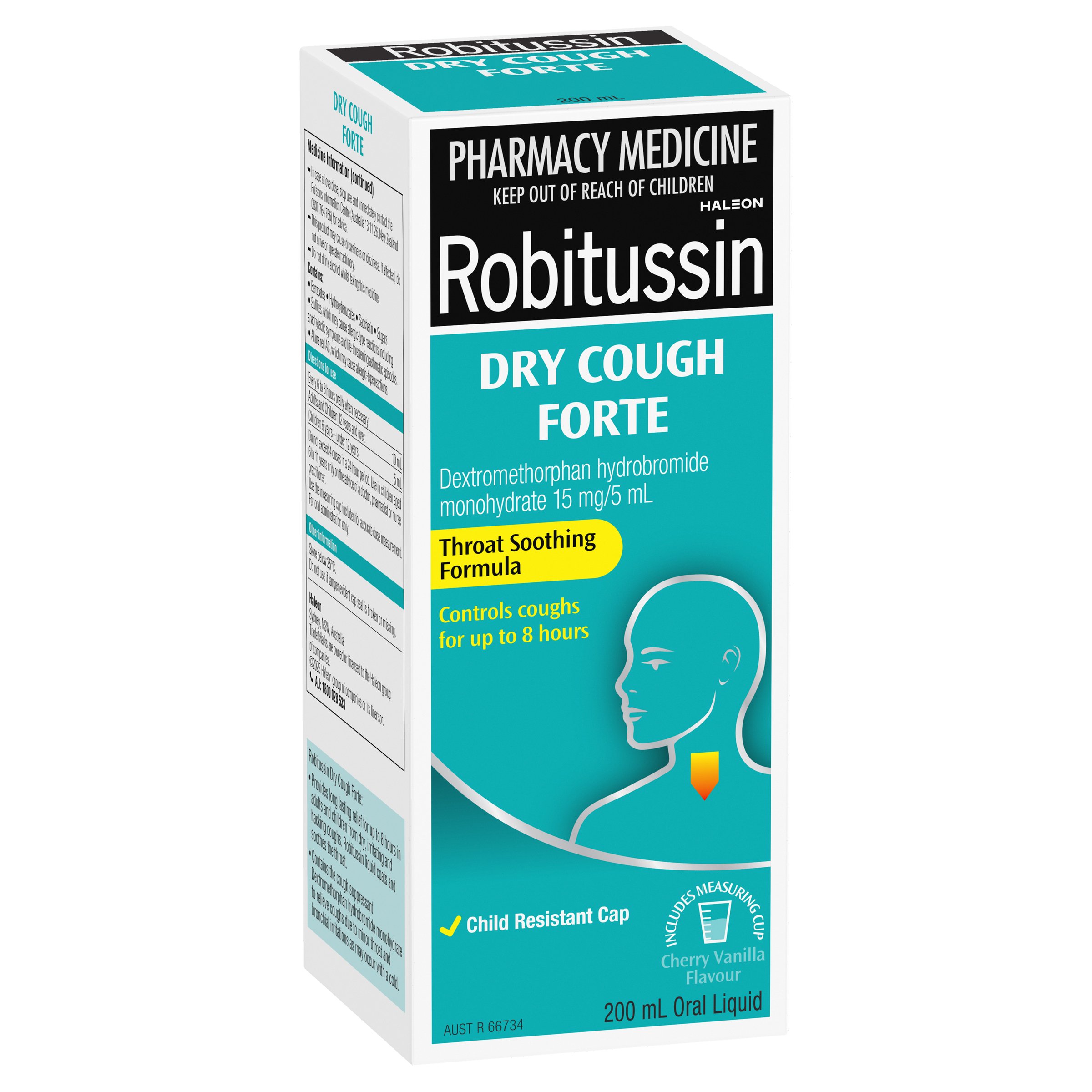 Robitussin Dry Cough Forte Oral Liquid Cherry Vanilla Flavour 200ml - Image 6