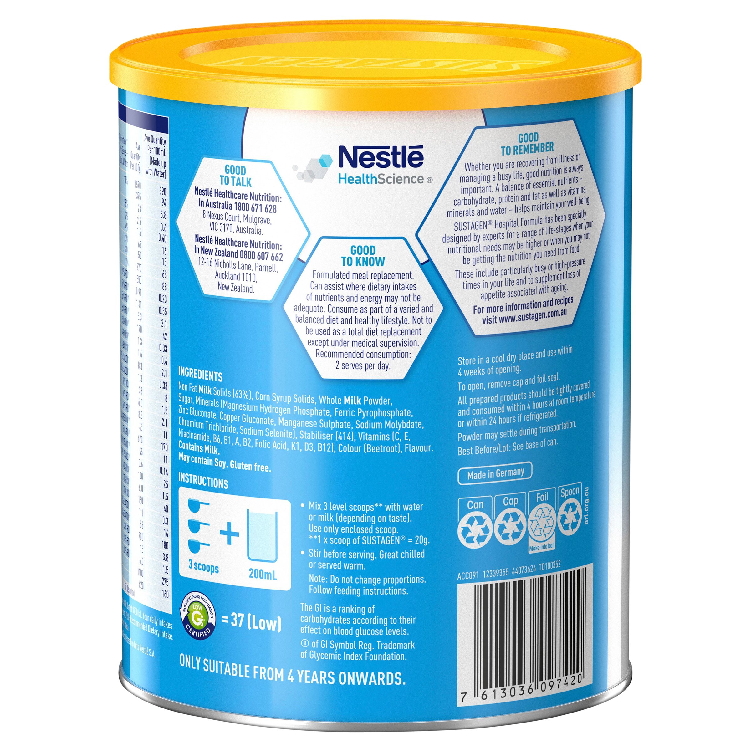 Sustagen Hopsital Formula Strawberry 840g - Image 3