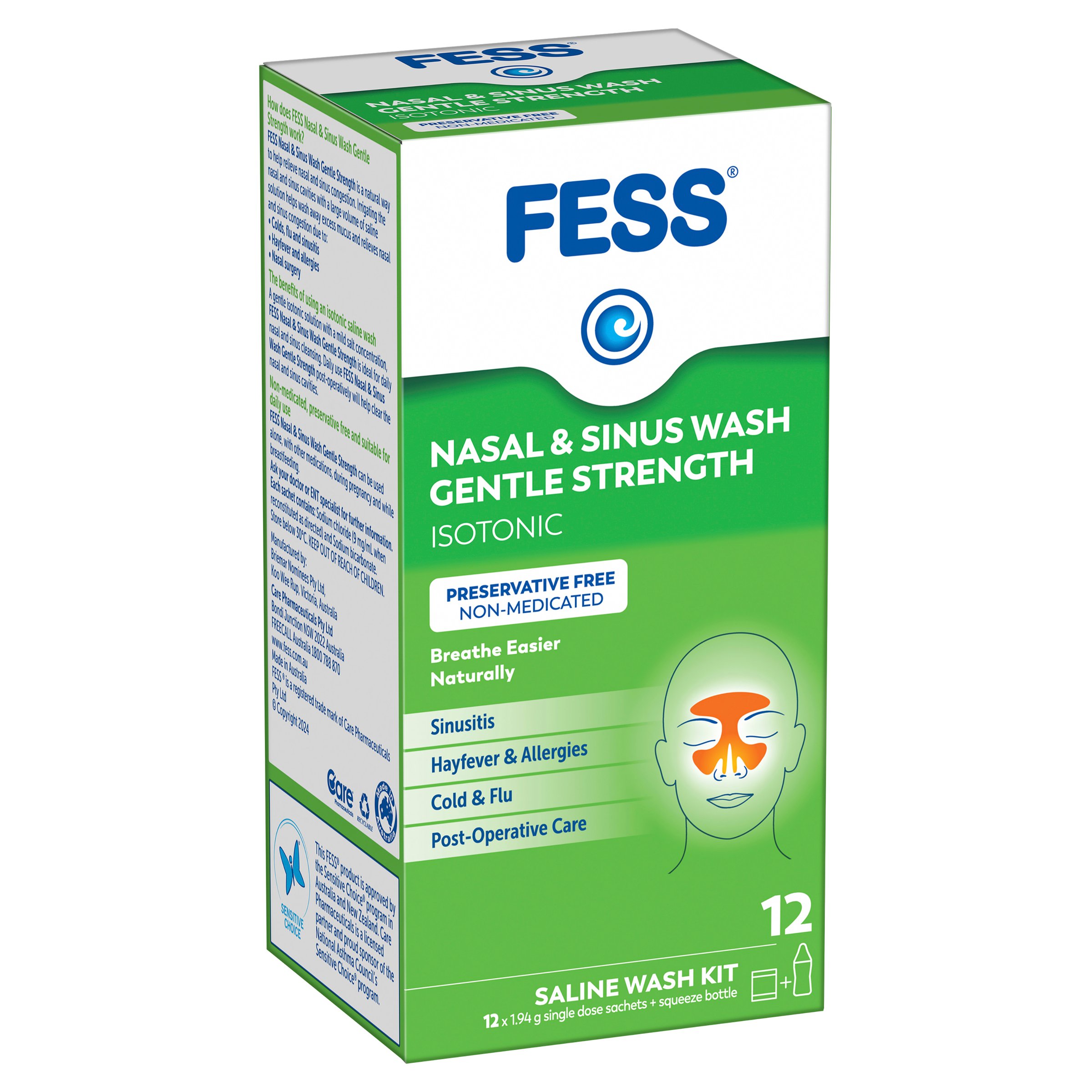Fess Nasal & Sinus Wash Kit Gentle Strength 12 sachets - Image 8