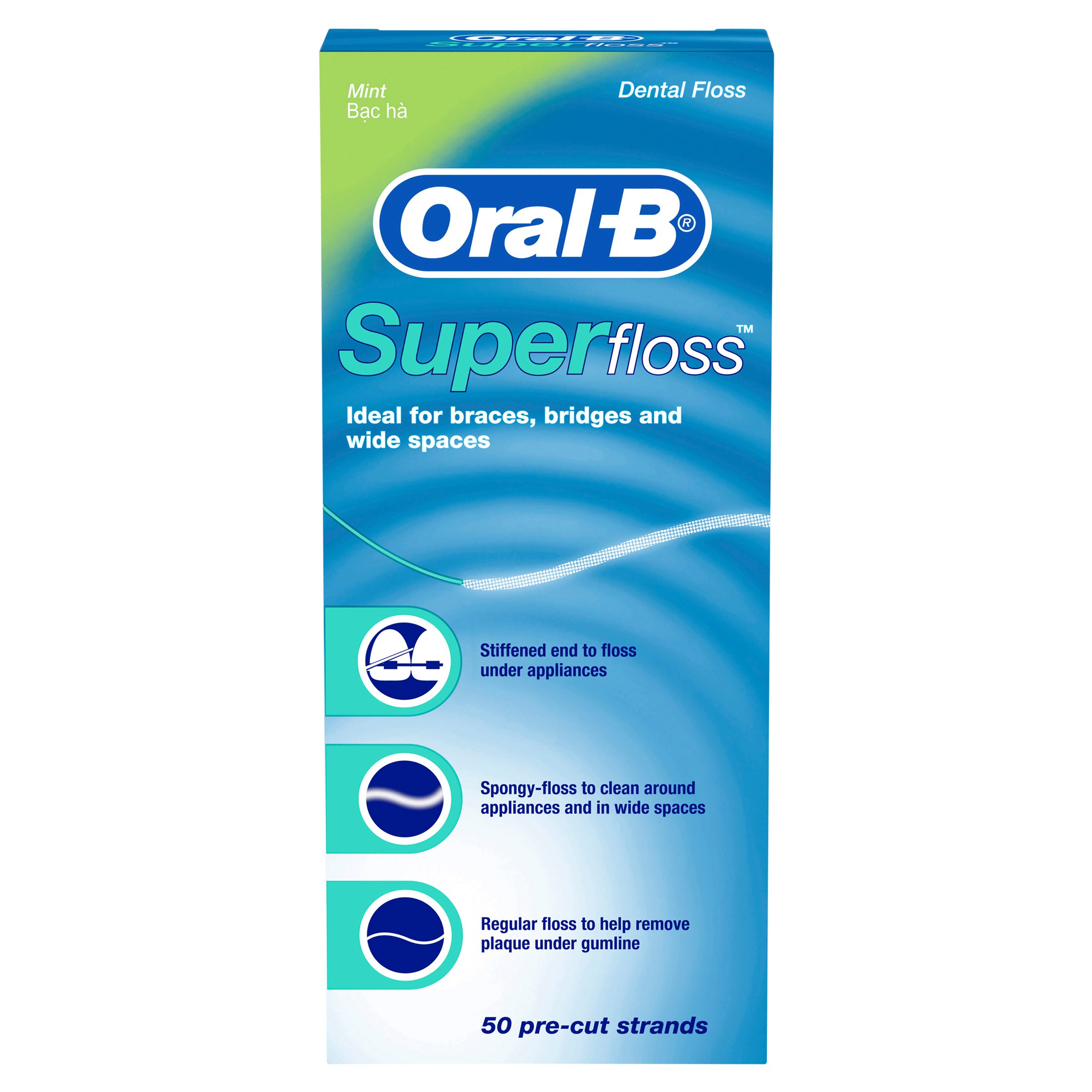 Oral-B Super Floss Unwaxed 50 Pack - Image 1