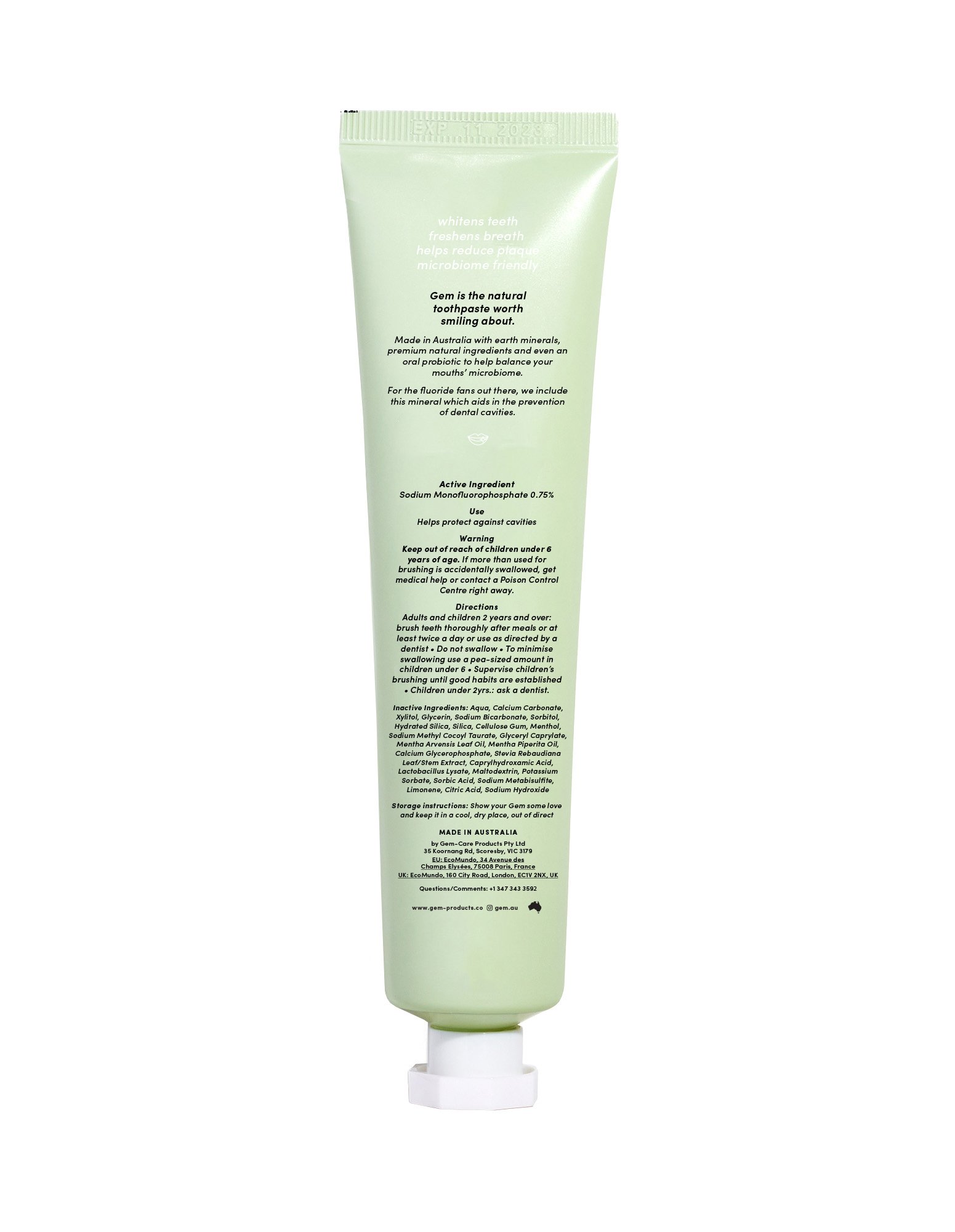 Gem Triple Whitening Toothpaste Fluoride Mint 100g - Image 2