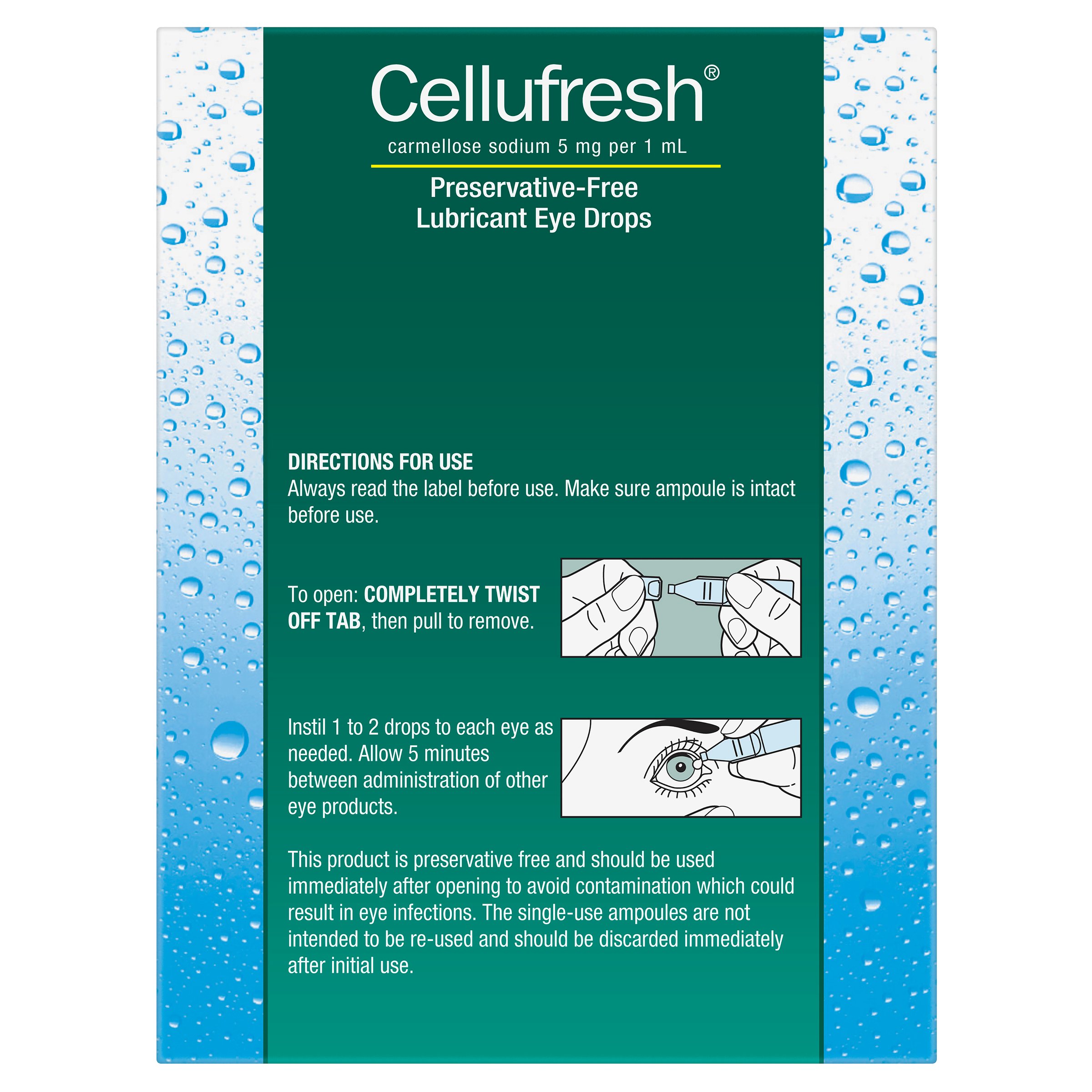 Cellufresh Eye Drops 5mg/ml - 30 ampoules - Image 2