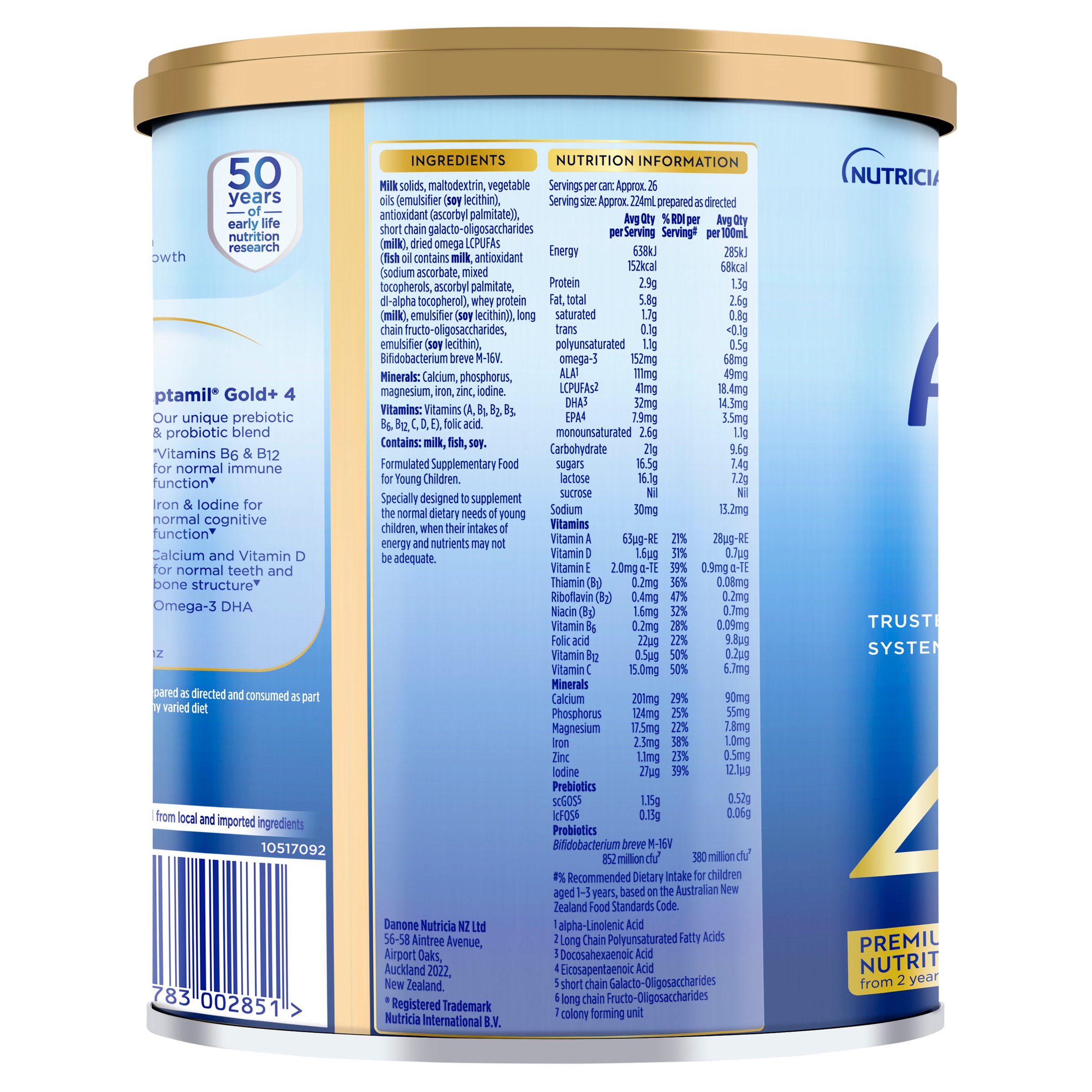 Aptamil Gold+ 4 Premium Toddler Milk Drink From 2+ Years 900g - Image 3