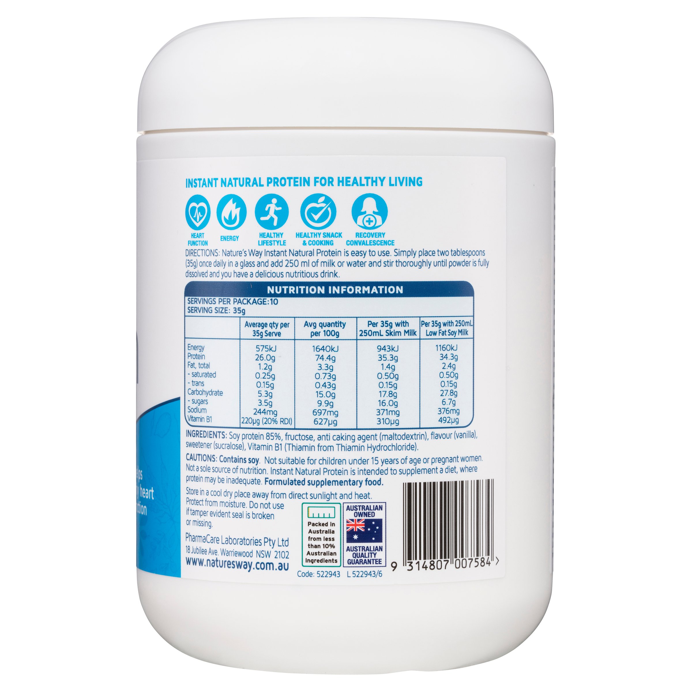 Nature's Way Instant Natural Protein Vanilla 375g - Image 2