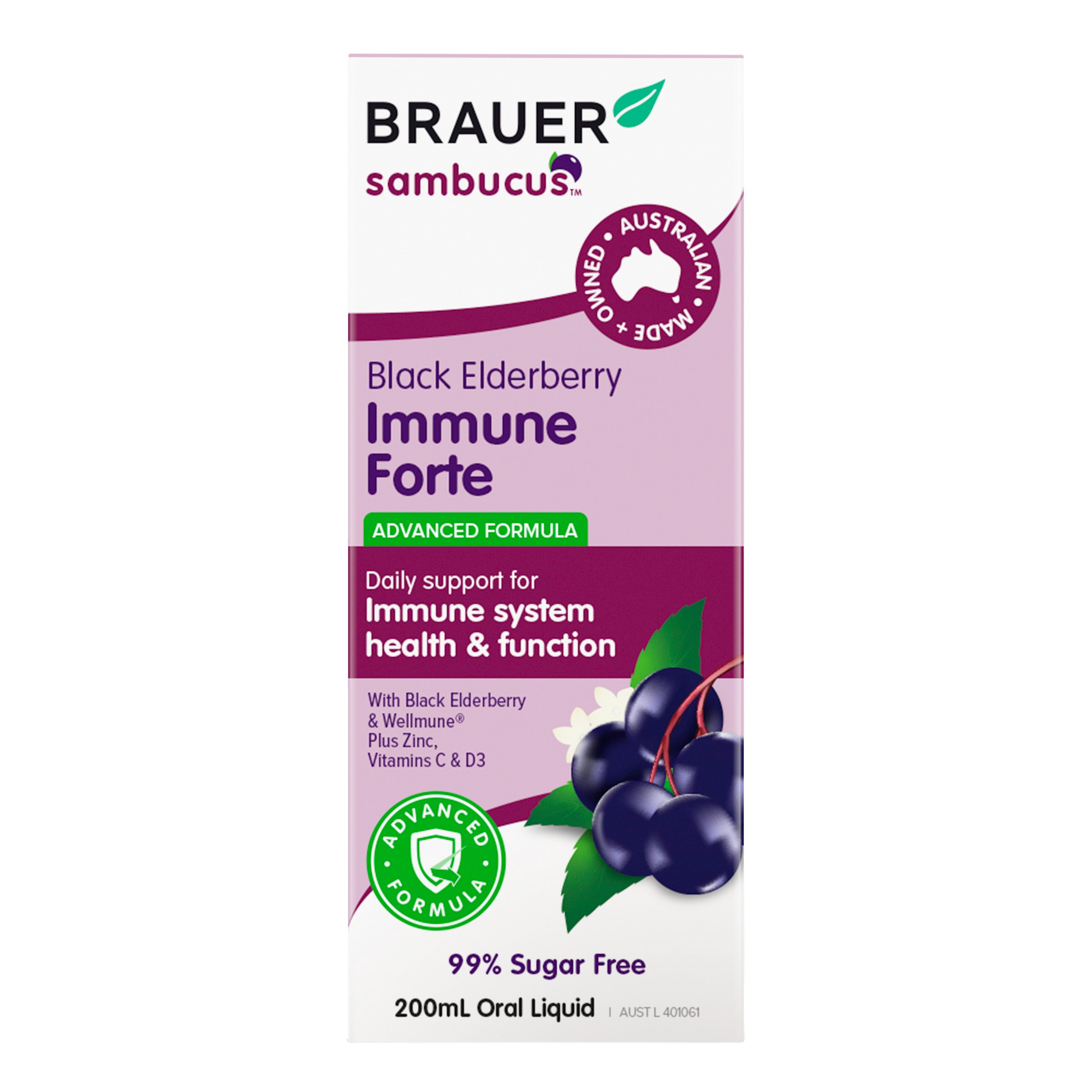 Brauer Sambucus Black Elderberry Adult Immune Forte 200ml - Image 5