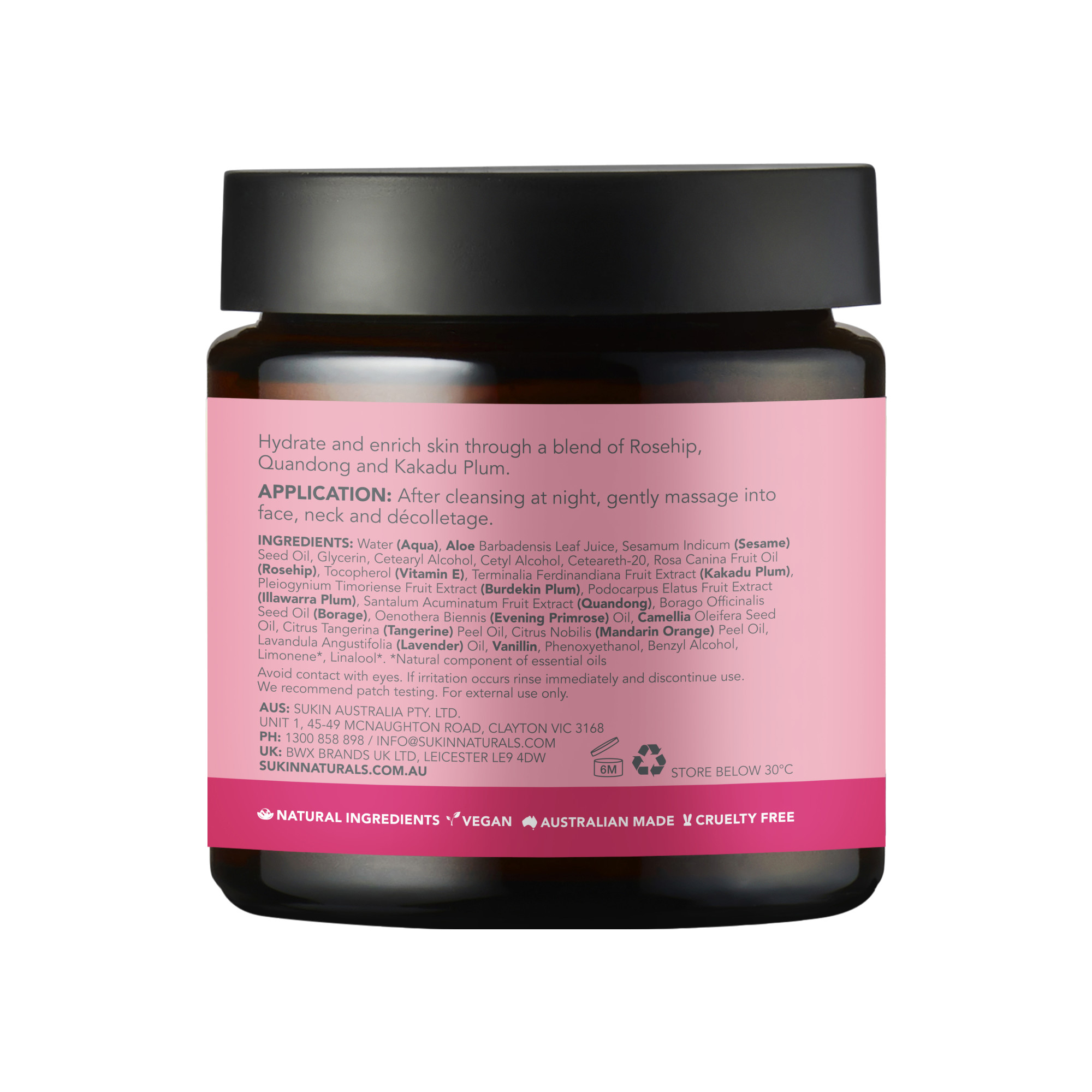 Sukin Rosehip Enriching Night Cream 120ml - Image 3