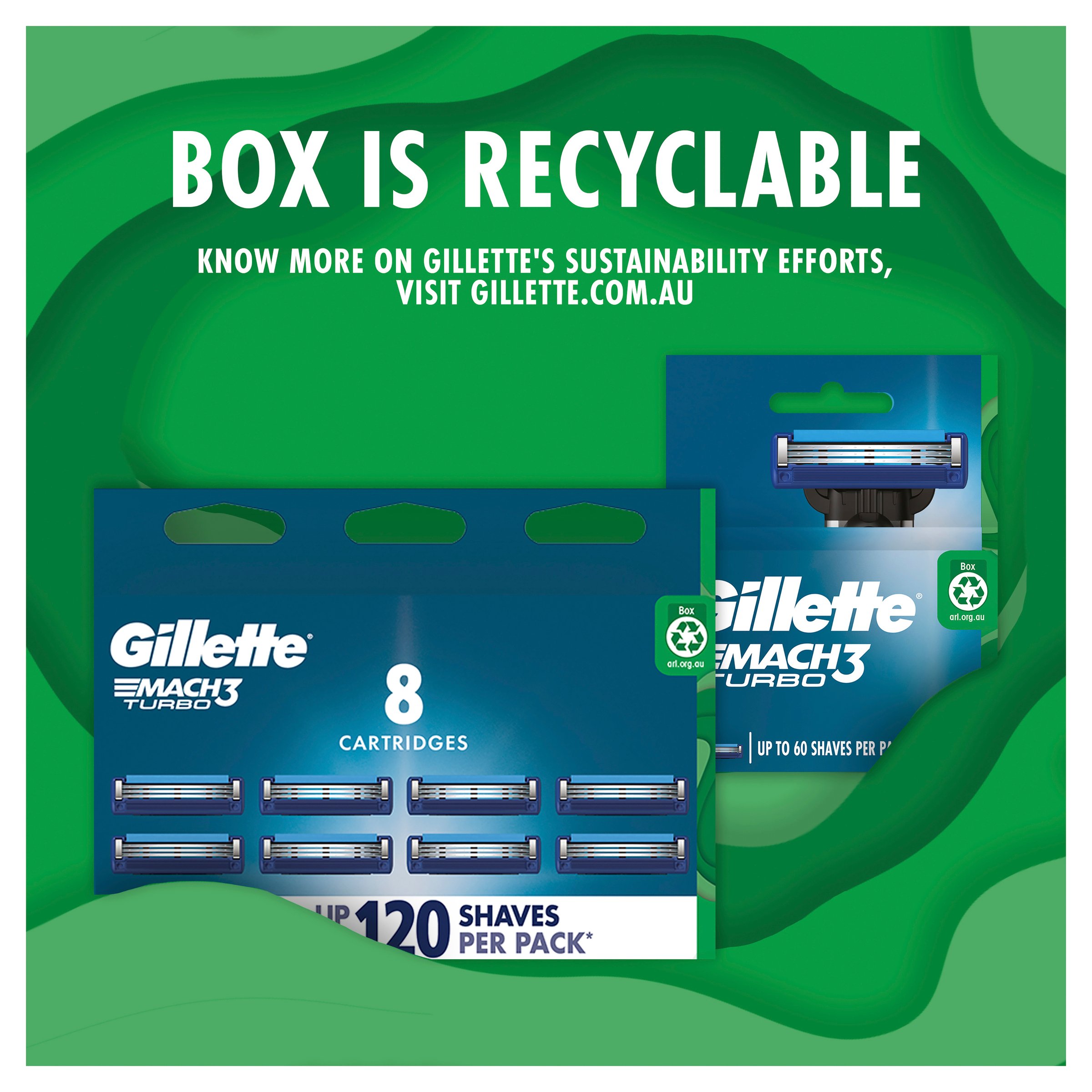 Gillette Mach3 Turbo 3D Razor 2 Up 1 pack - Image 7