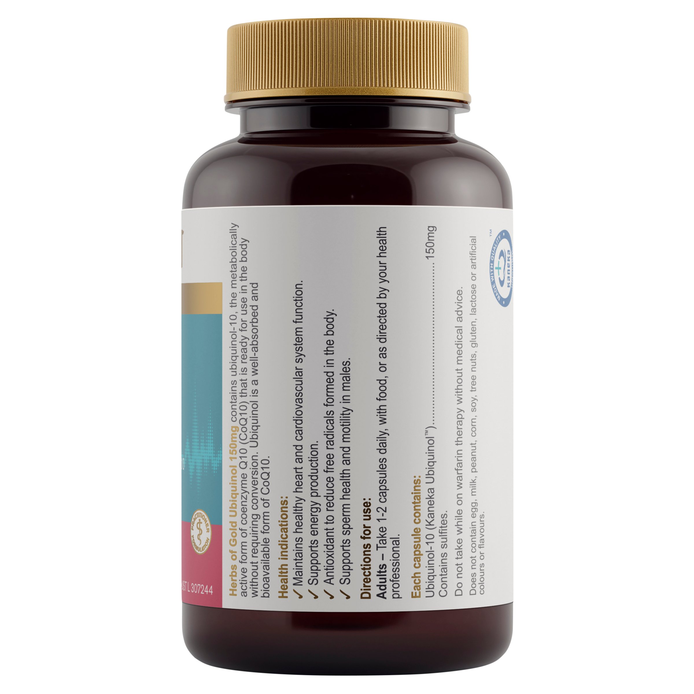 Herbs of Gold Ubiquinol 150mg - 60 capsules - Image 2
