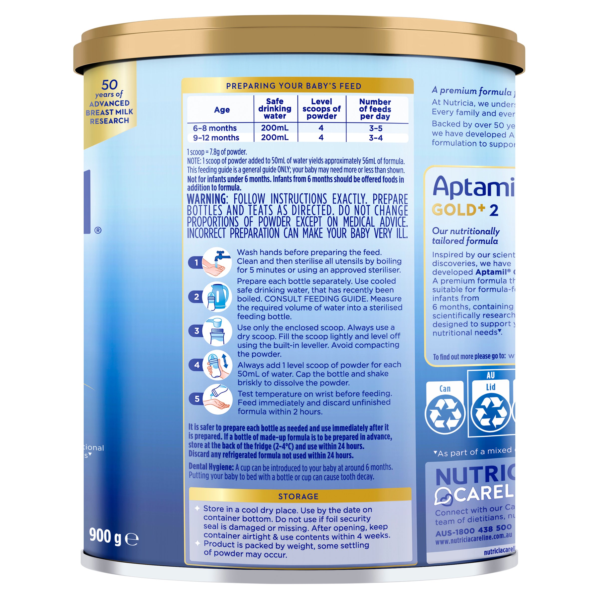 Aptamil Gold+ 2 Premium Baby Formula From 6 To 12 Months 900g - Image 4