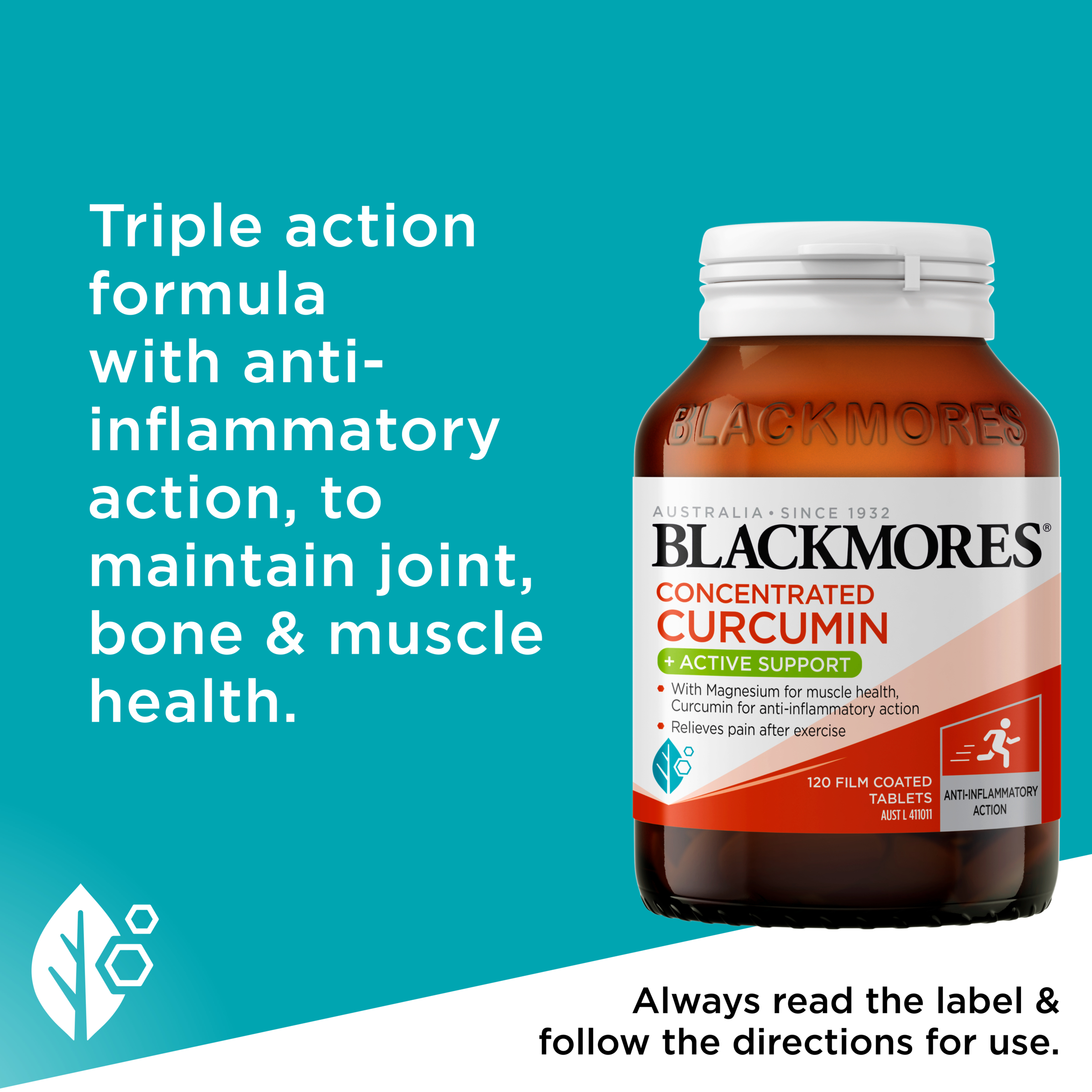 Blackmores Concentrated Curcumin + Active Support 120 tablets - Image 6