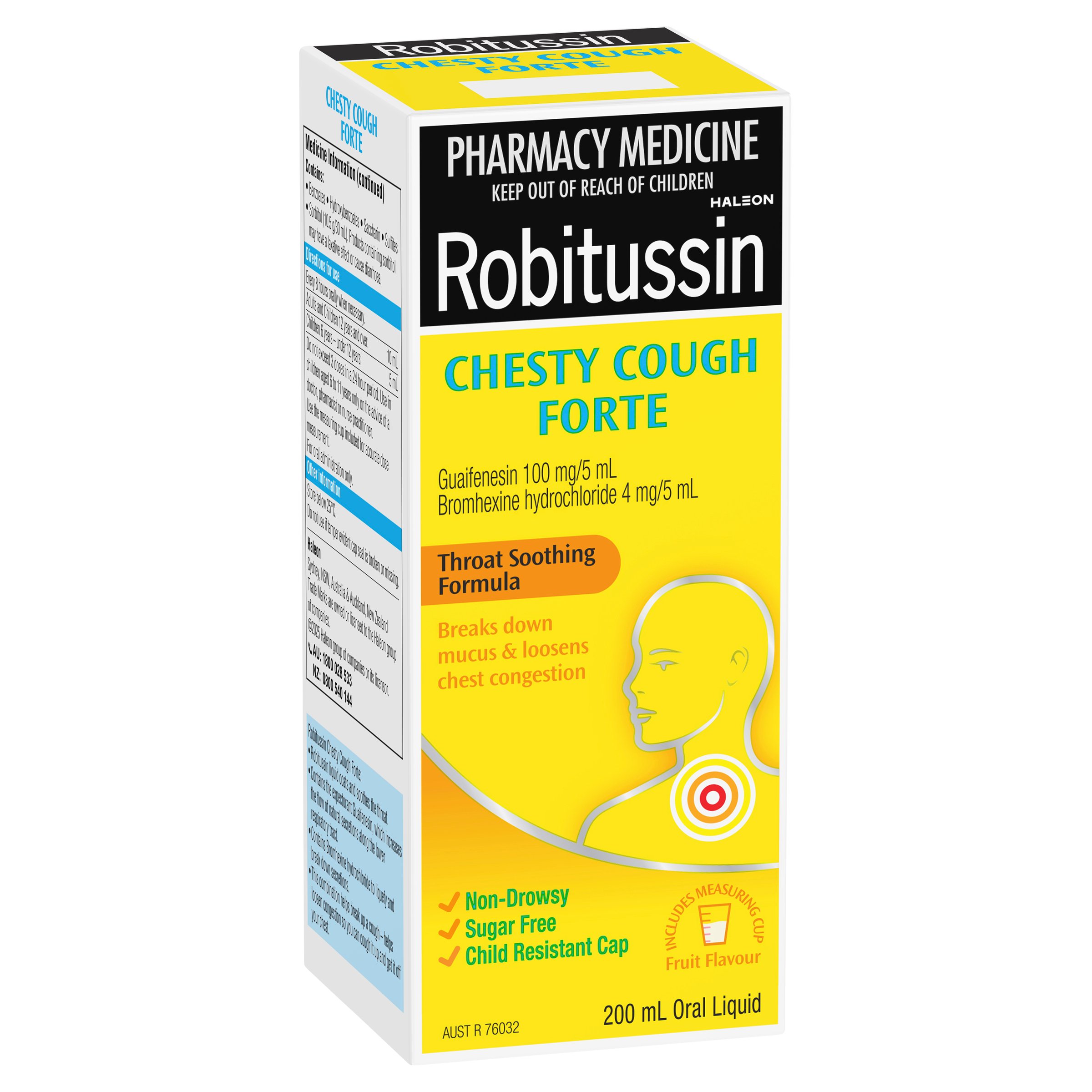 Robitussin Chesty Cough Forte Oral Liquid Fruit Flavour 200ml - Image 6