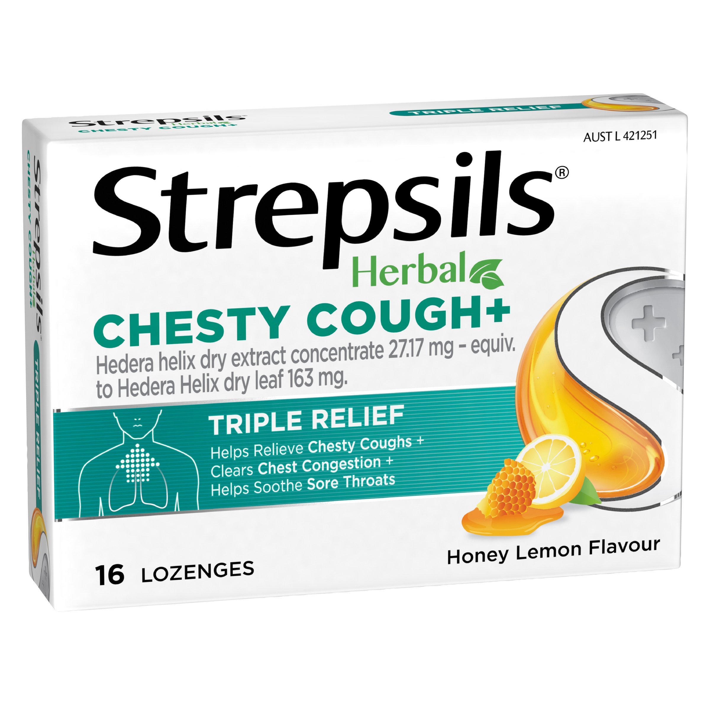 Strepsils Herbal Chesty Cough+ Honey Lemon 16 lozenges - Image 9