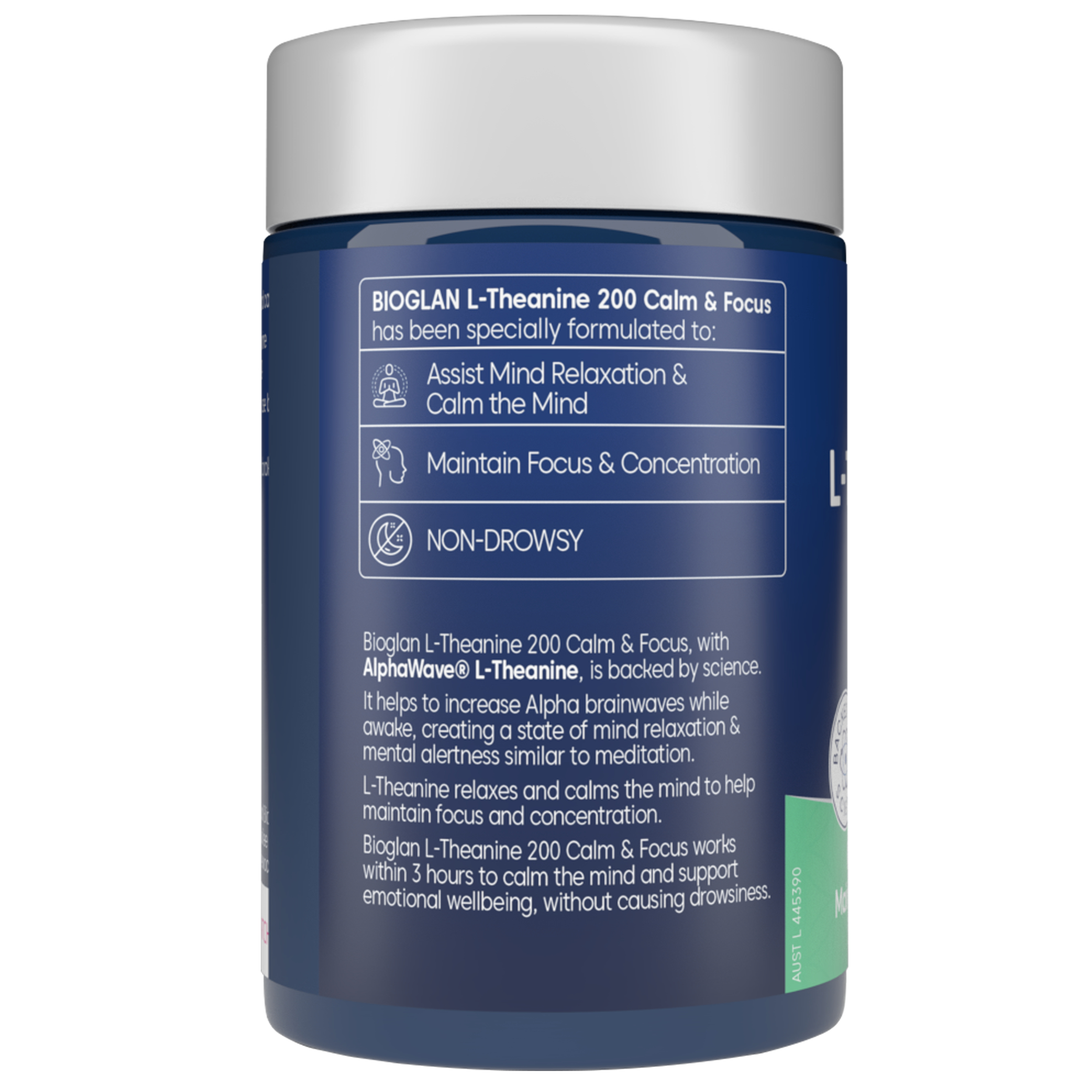 Bioglan L-Theanine 200 Calm & Focus 60 capsules - Image 2