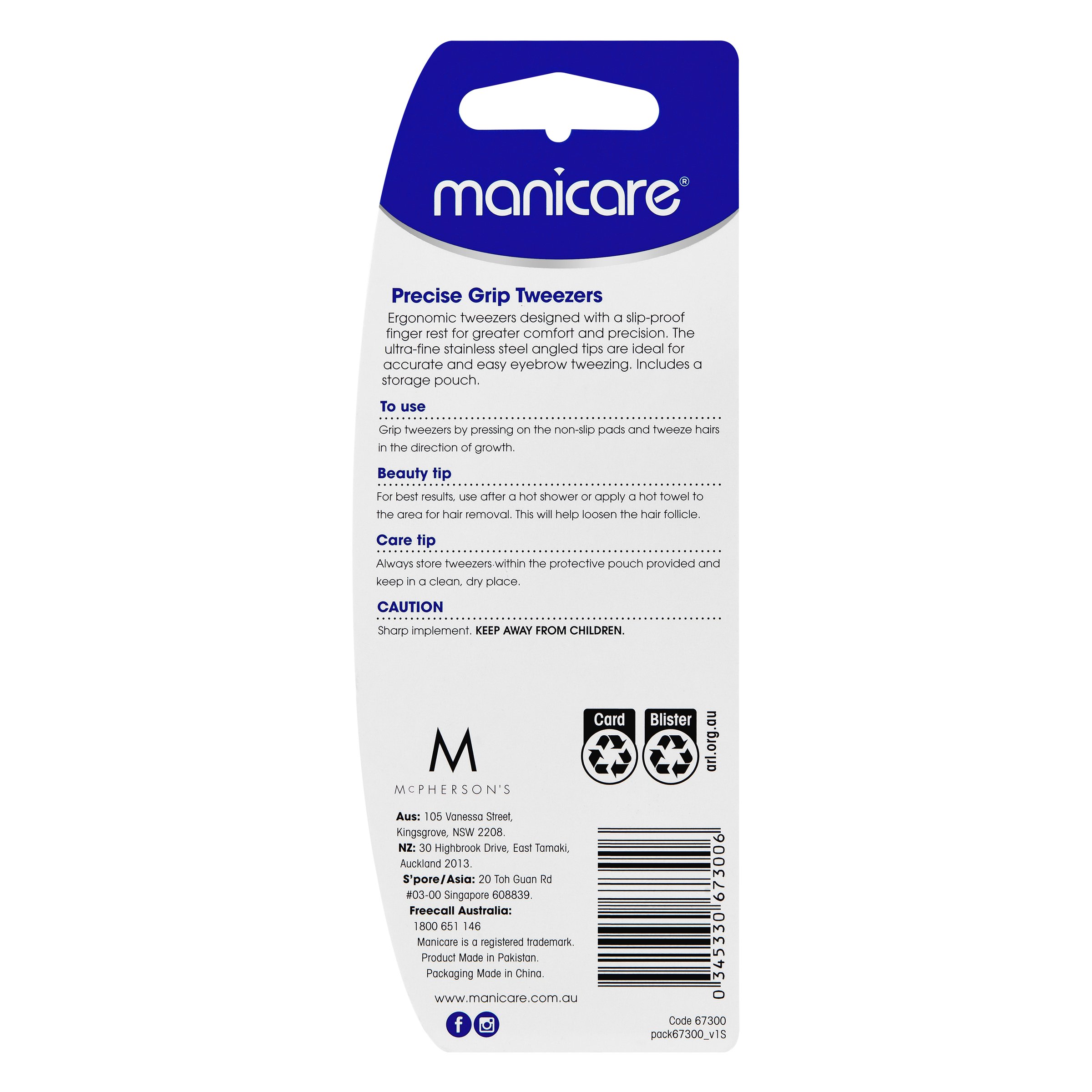 Manicare Precise Grip Tweezers 1 each - Image 2