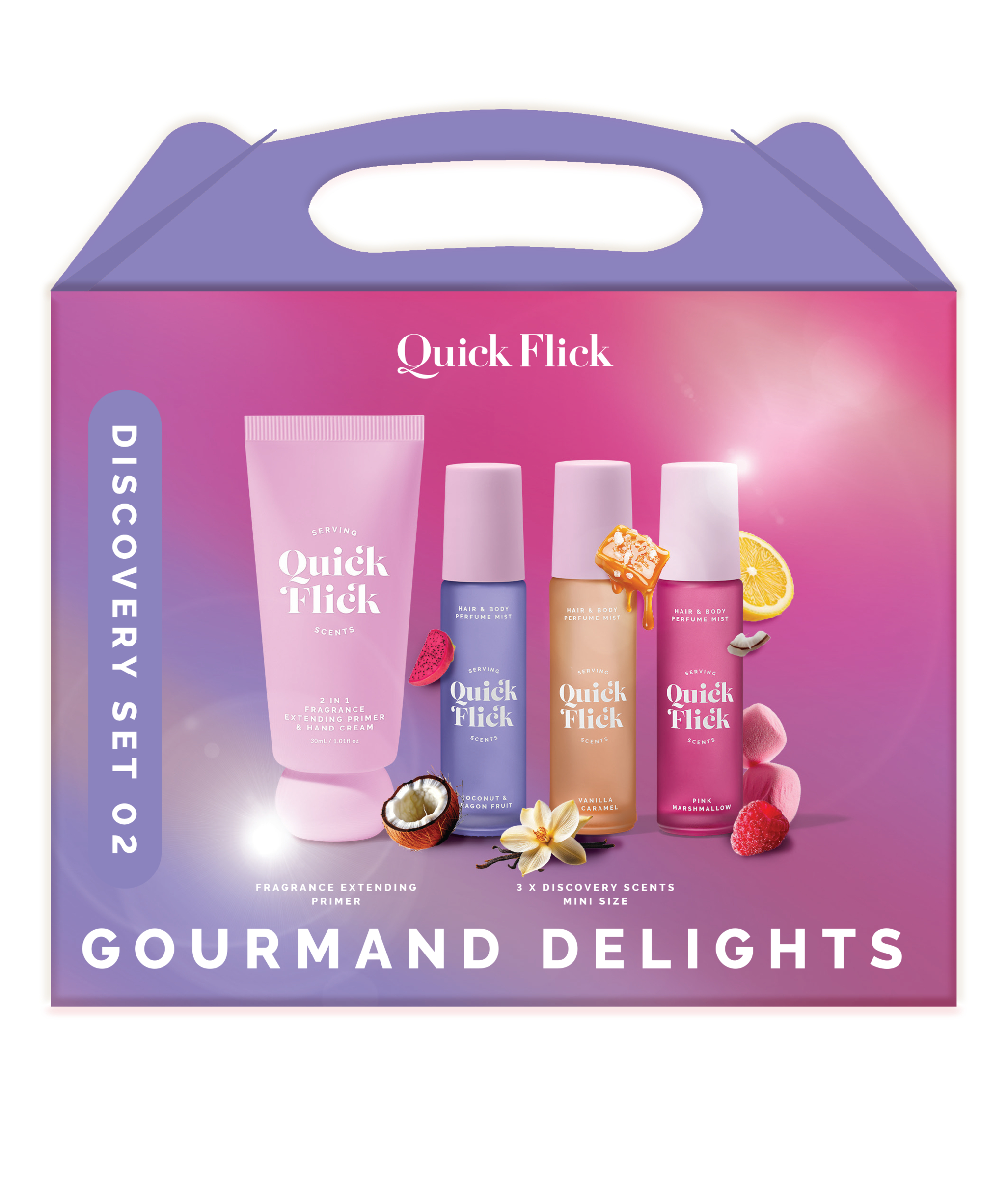 The Quick Flick Serving Scents Discovery Set Gourmand Delights 4 piece - Image 1