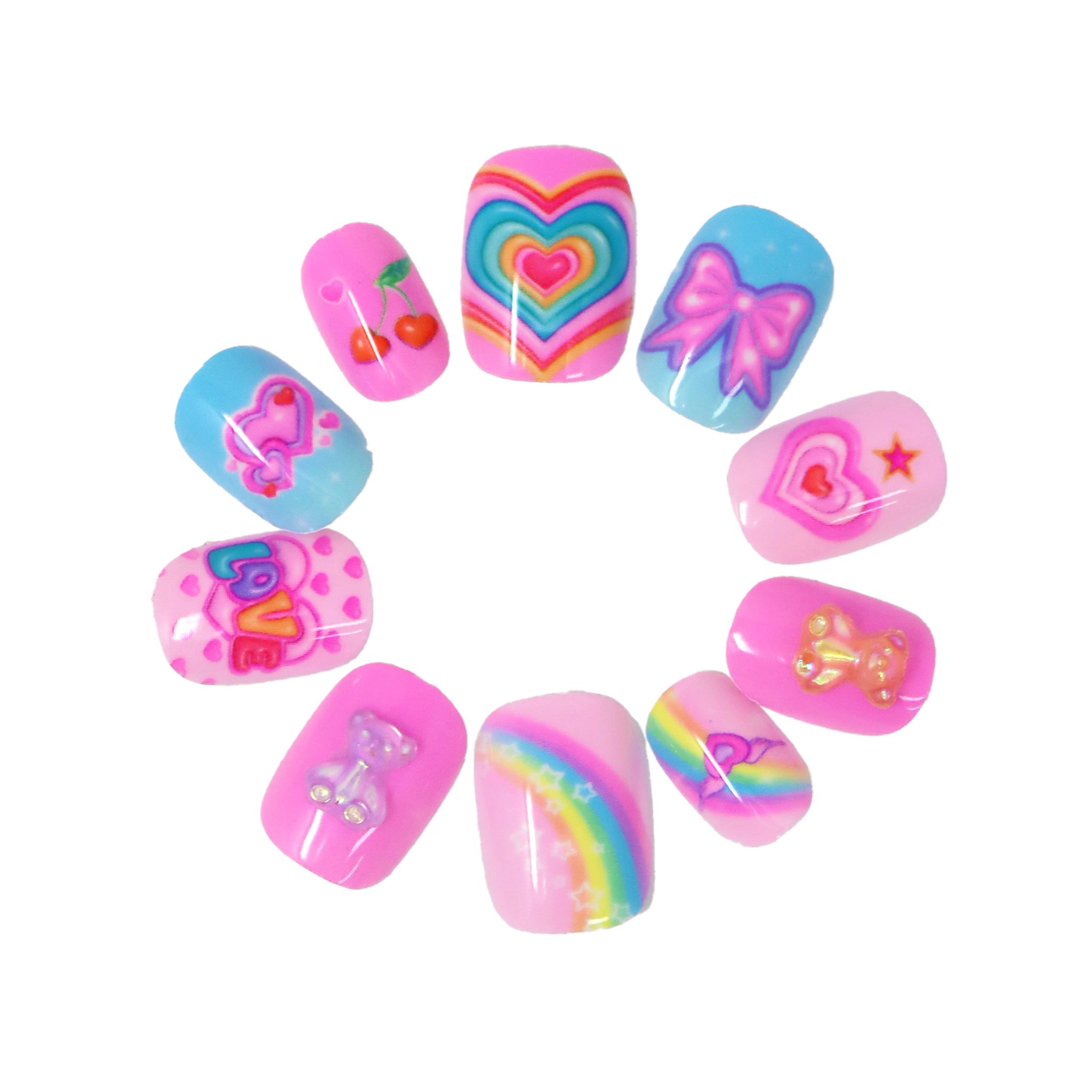 Pink Poppy 3D Gummy Bear Press On Nails 1 each