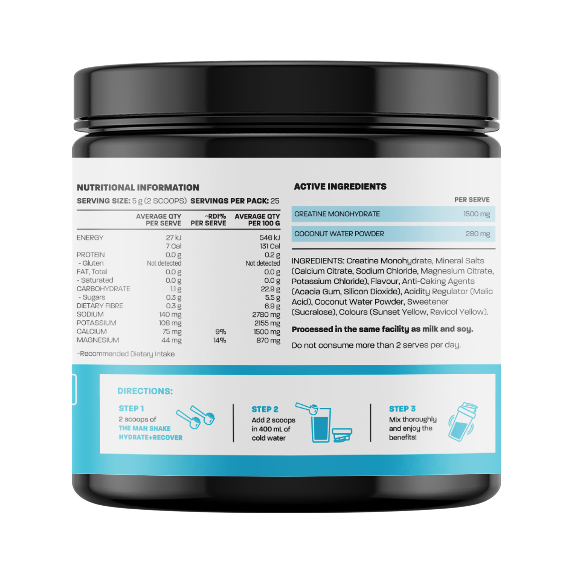 The Man Shake Hydrate + Recover Orange Mango 125g - Image 2