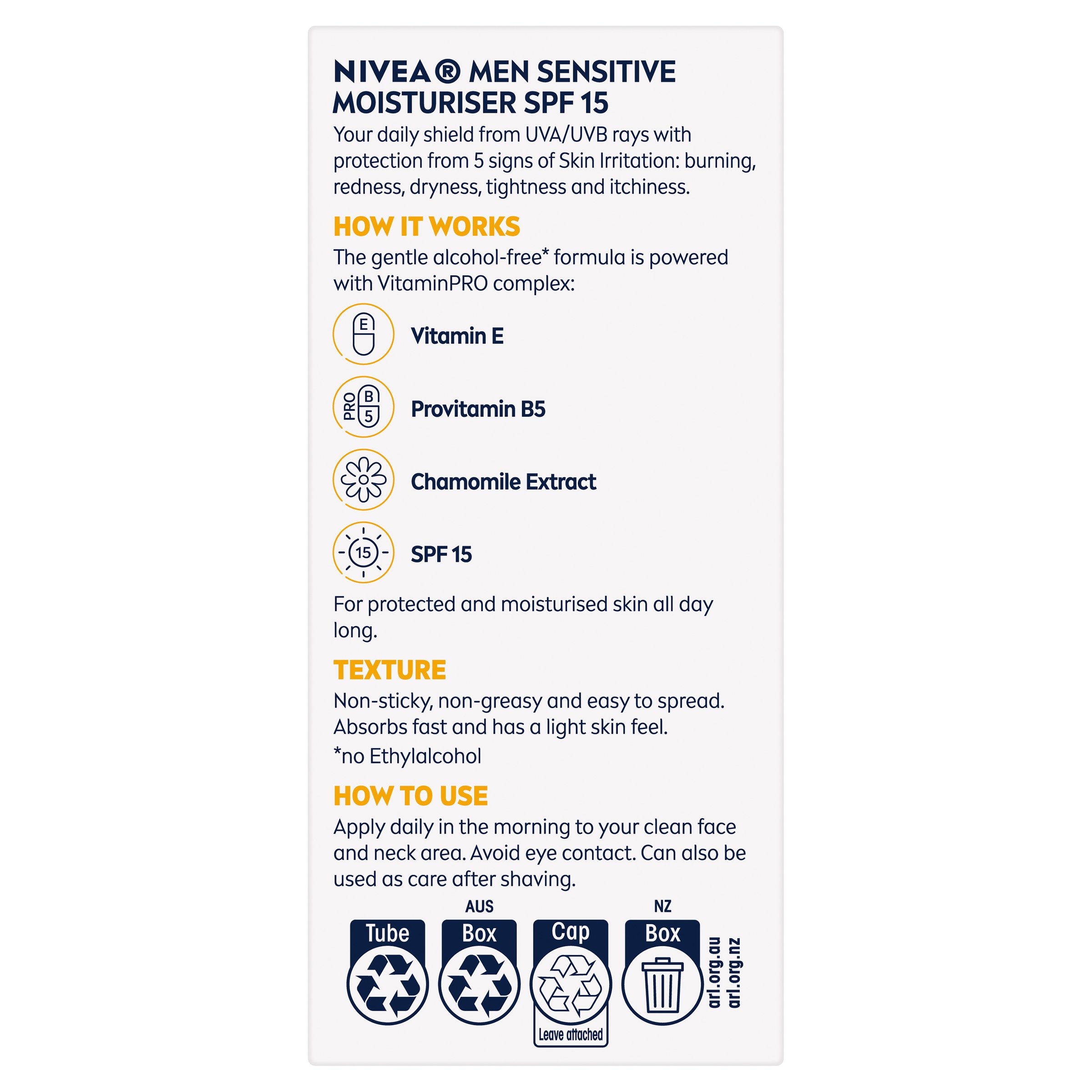 Nivea For Men Sensitive Moisturiser 75ml - Image 2
