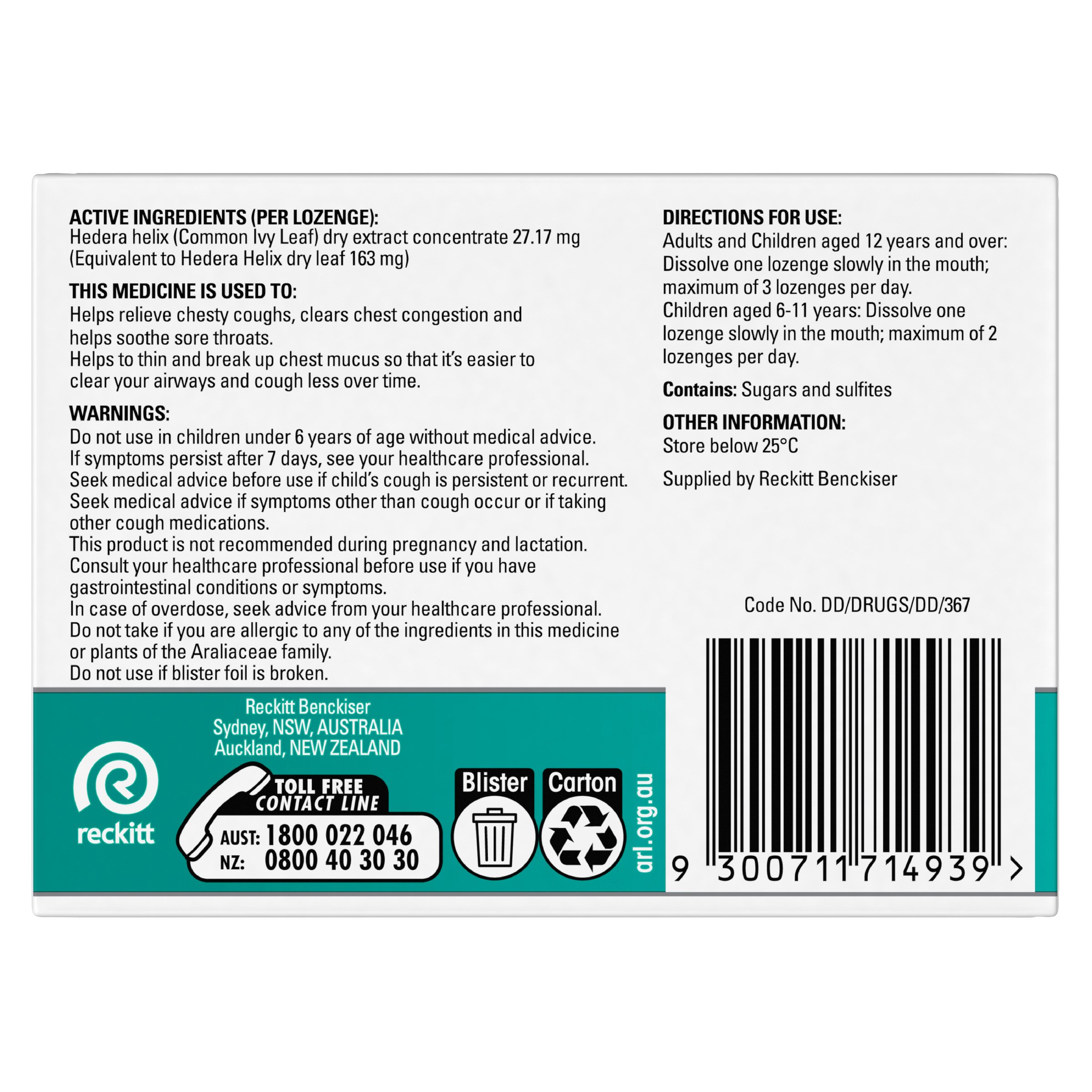 Strepsils Herbal Chesty Cough+ Honey Lemon 16 lozenges - Image 2