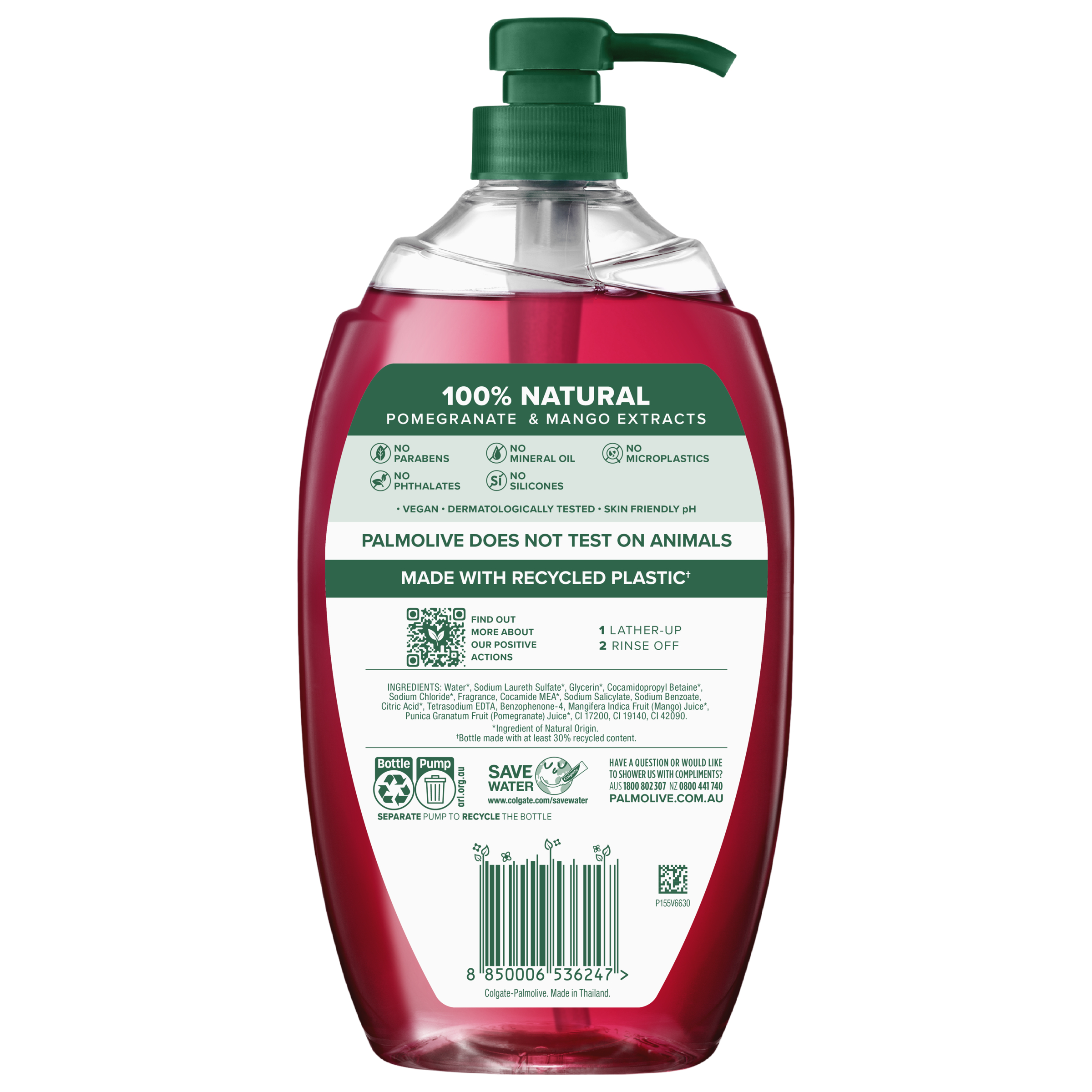 Palmolive Naturals Shower Gel Pomegranate & Mango 1 Litre - Image 2
