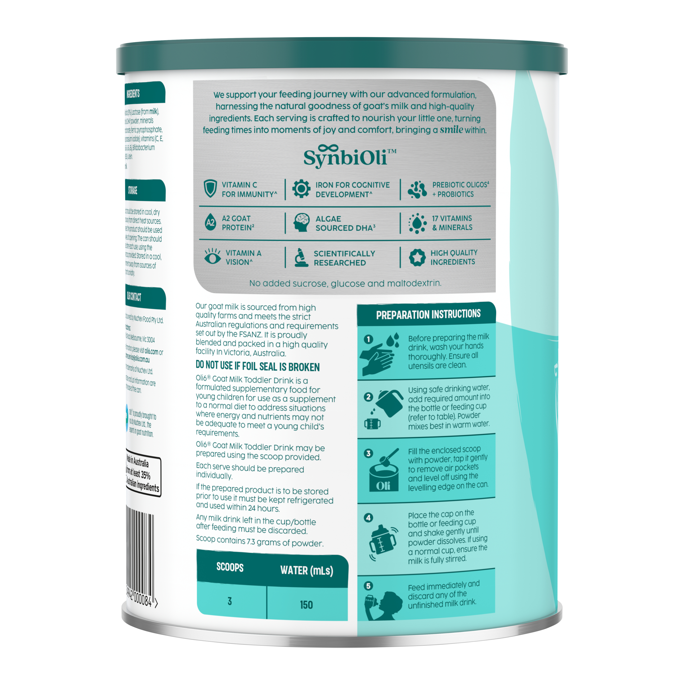 Oli6 Dairy Goat Stage 3 Toddler Formula 800g - Image 2