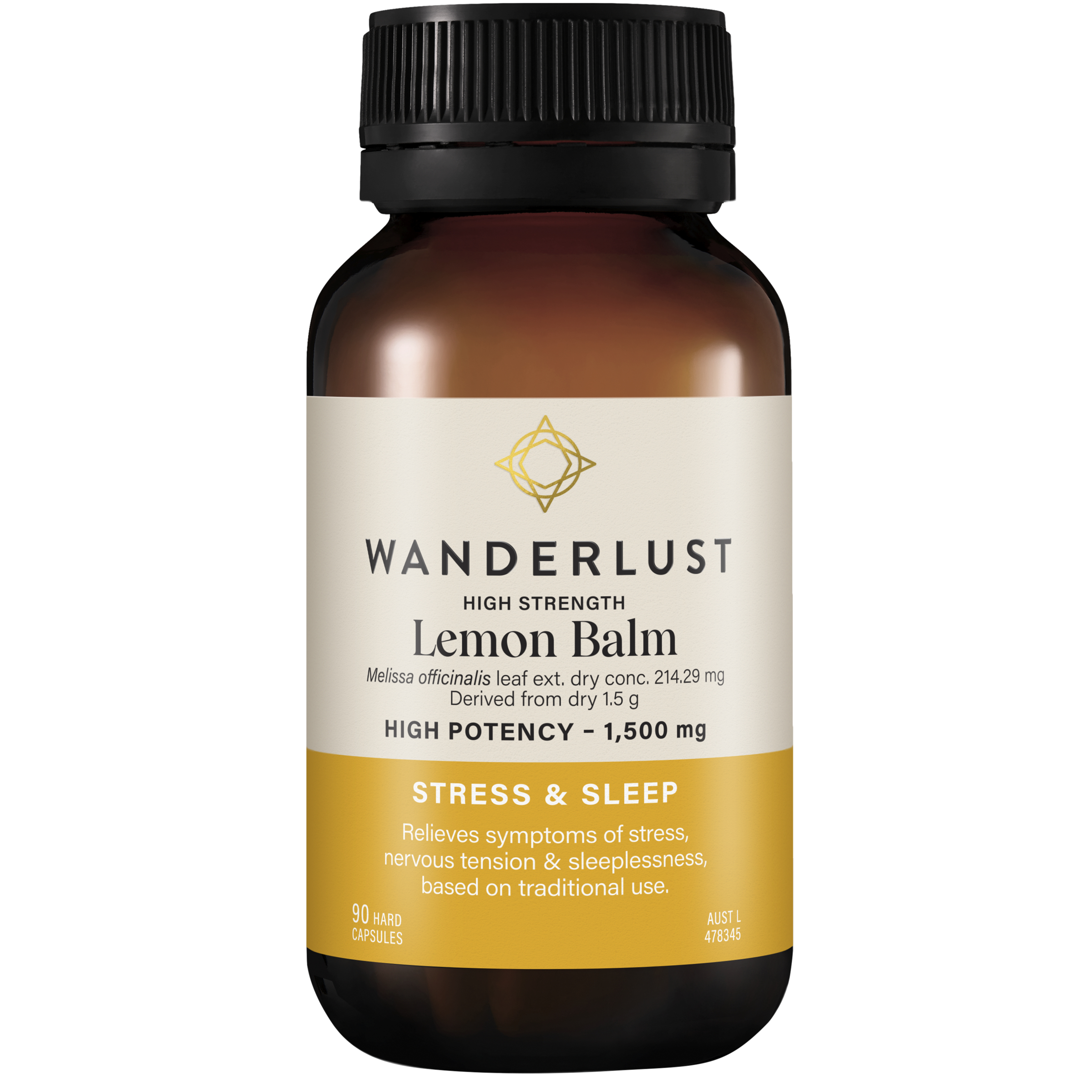 Wanderlust High Strength Lemon Balm 90 capsules - Image 1