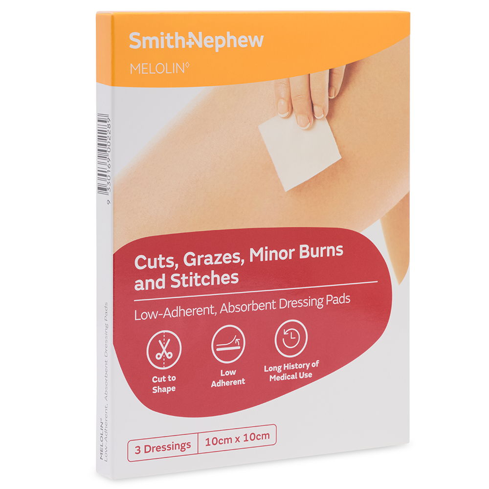 Melolin Wound Dressing Pad 10cm X 10cm - 3 pack - Image 3