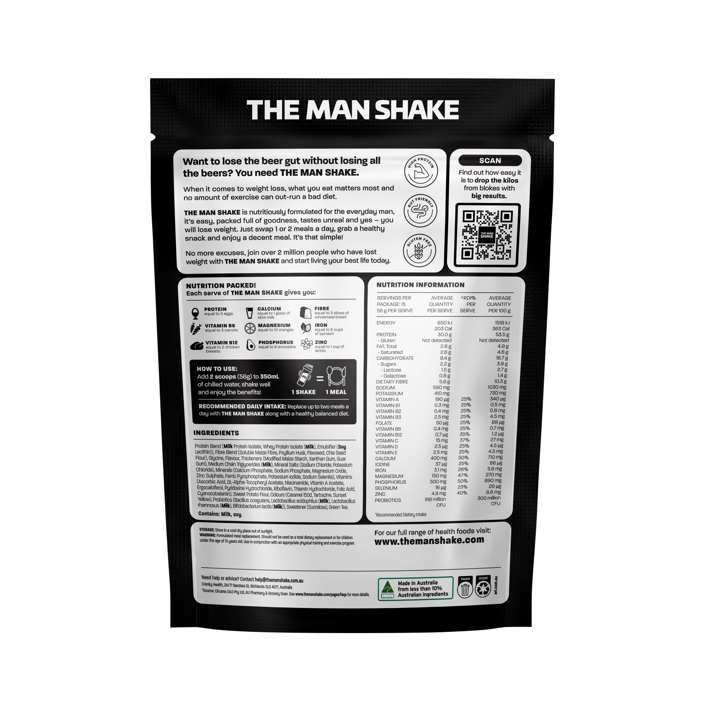The Man Shake Meal Replacement Salted Caramel 840g - Image 2