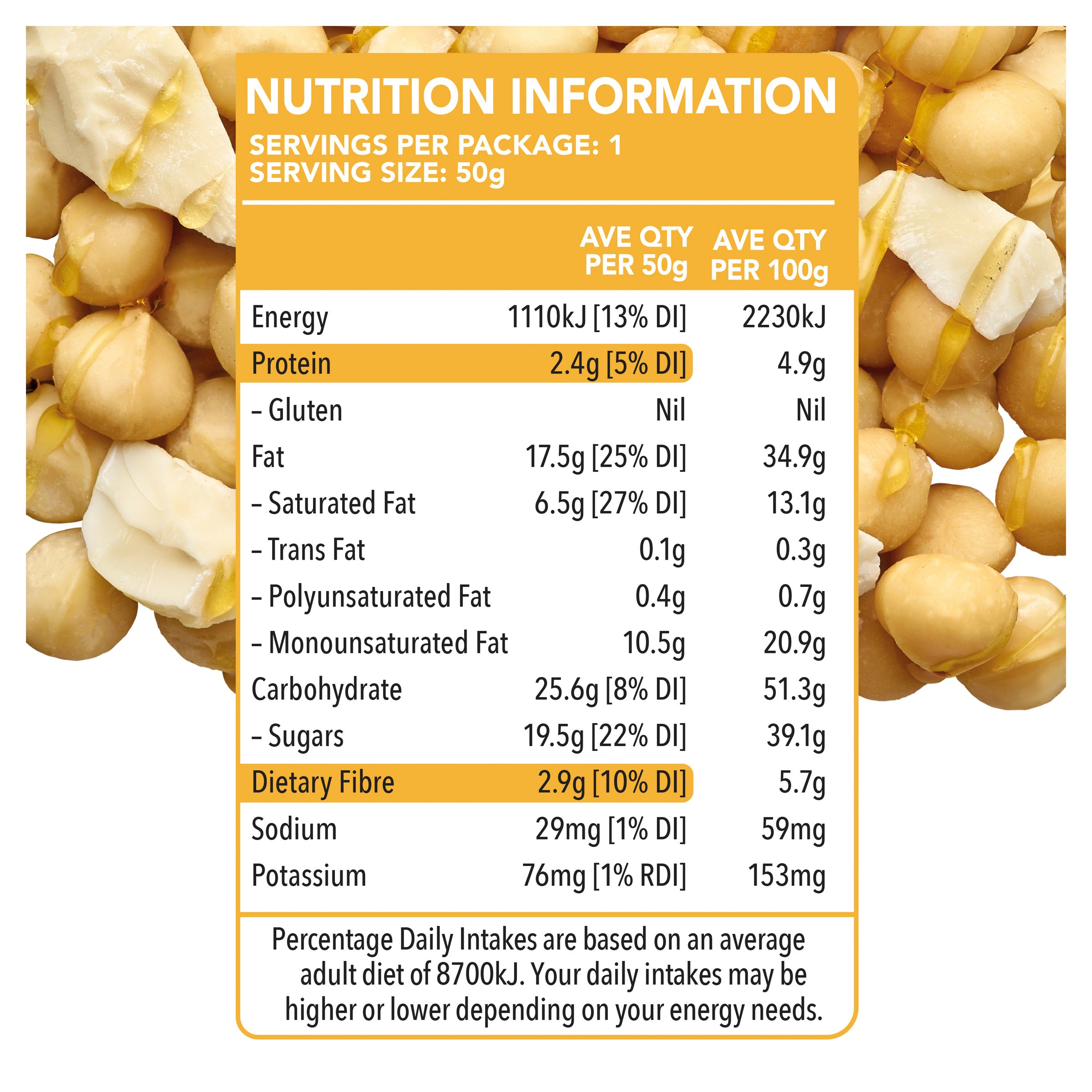 Go Natural Macadamia Dream Bar 50g - Image 3