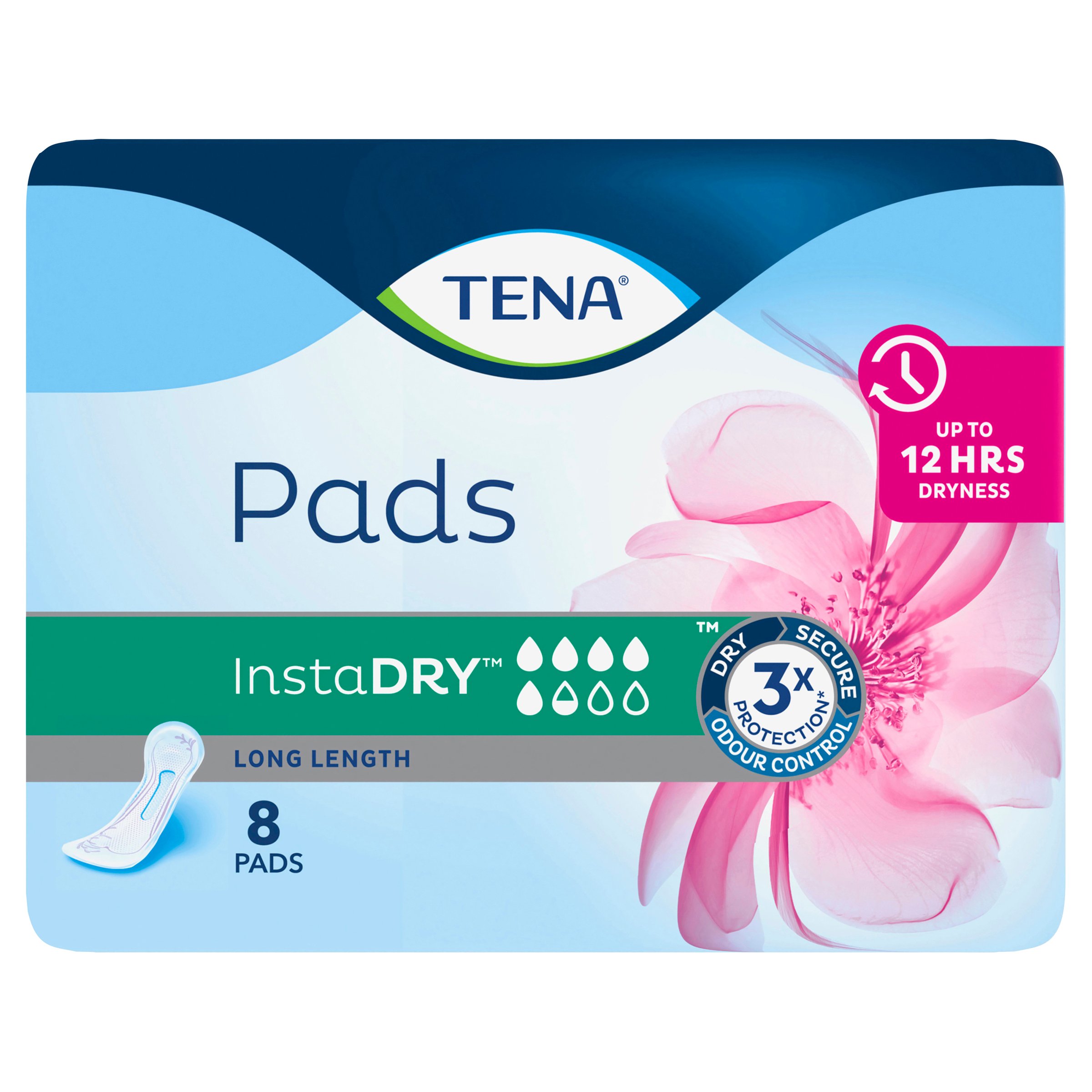 Tena Pads InstaDry Long Length 8 pack - Image 2