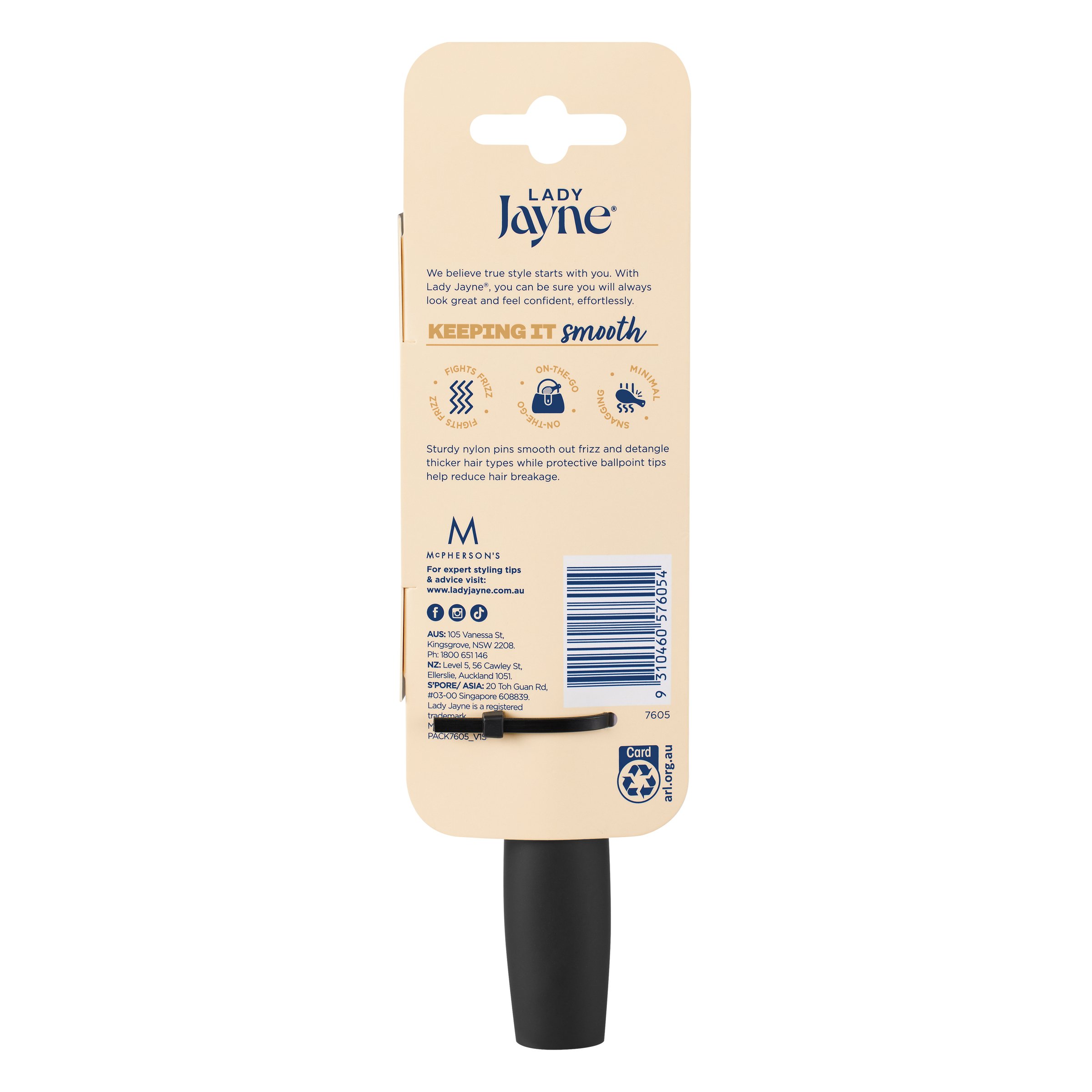 Lady Jayne Styling Brush Plastic Bristles Purse Size 1 each - Image 2