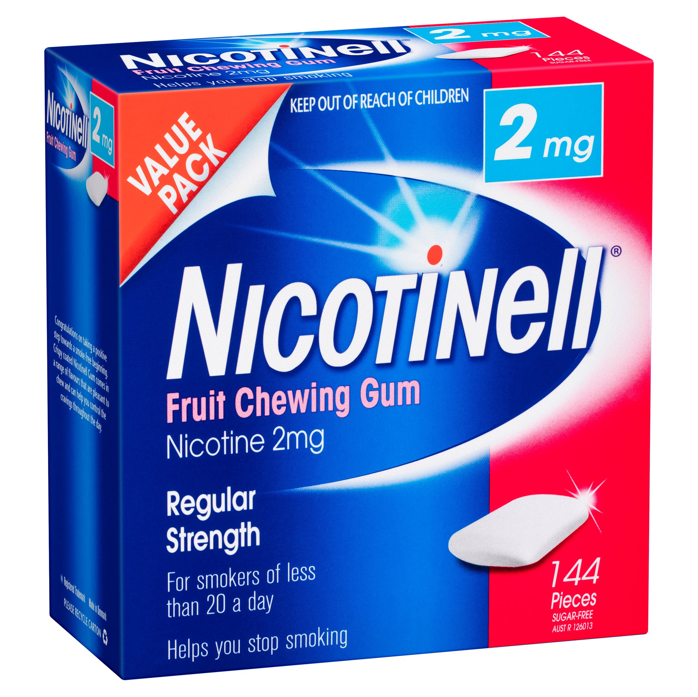 Nicotinell Fruit Nicotine Chewing Gum 2mg Regular Strength 144 pieces - Image 6