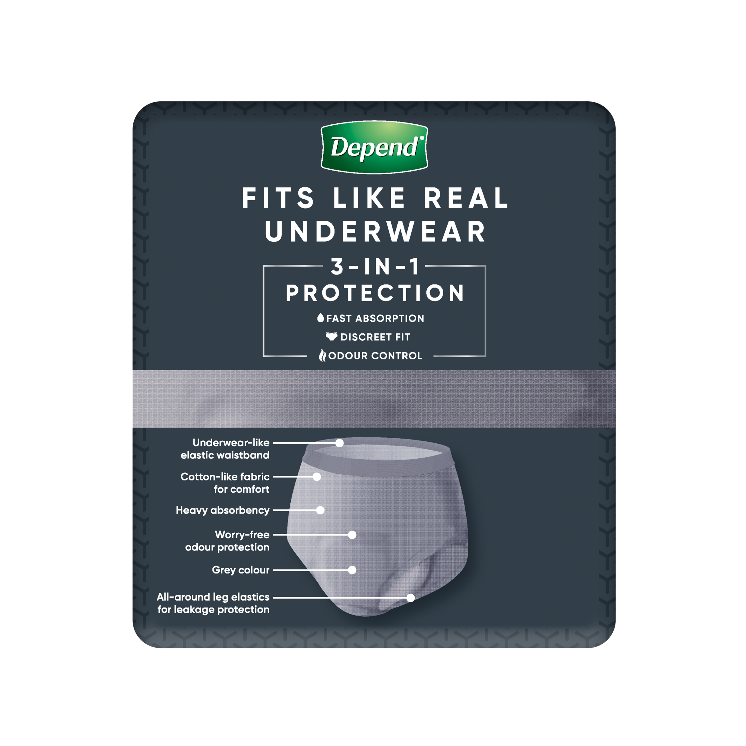 Depend Underwear RealFit Male Medium 8 pack - Image 2