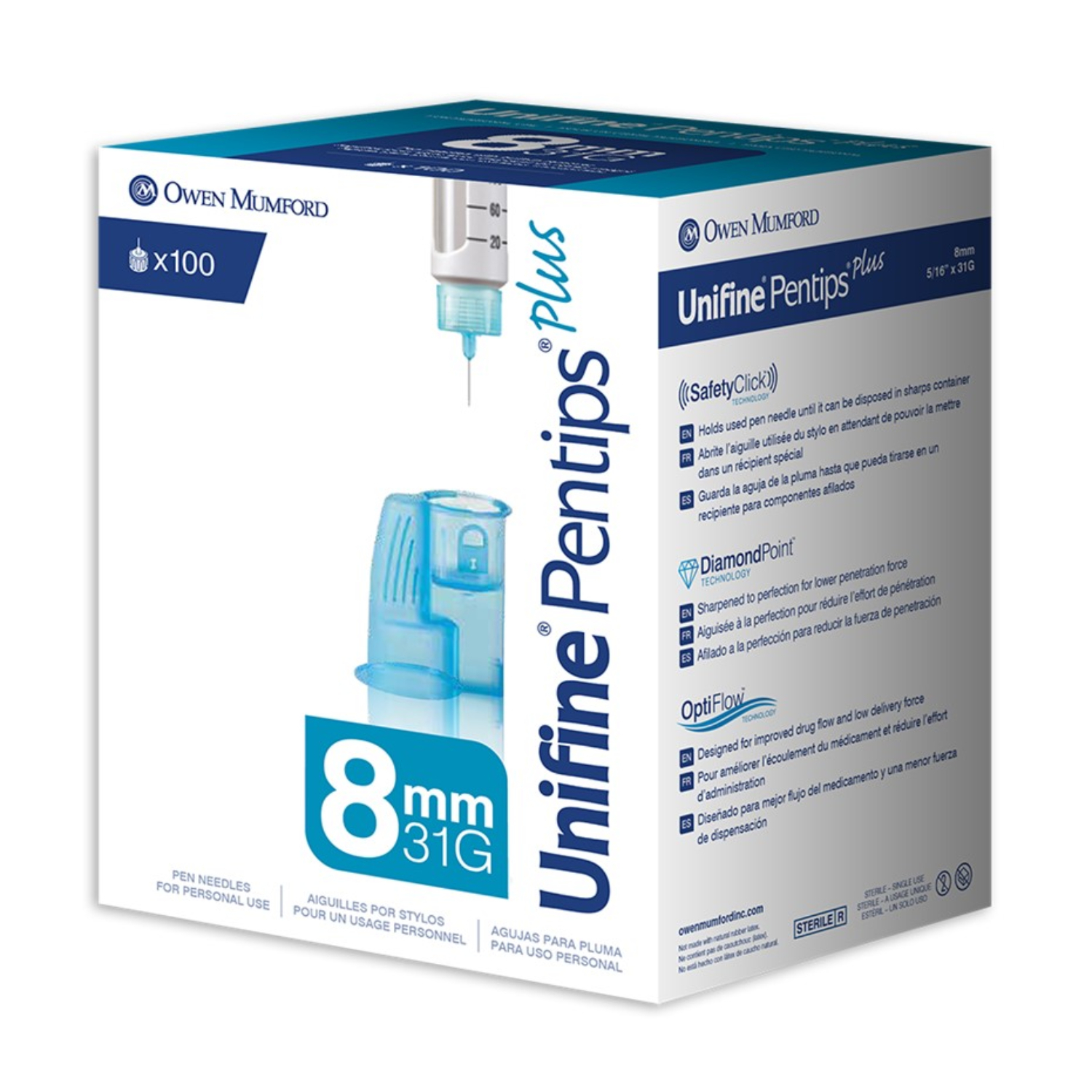 Unifine Pentips Plus 31G x 8mm 100