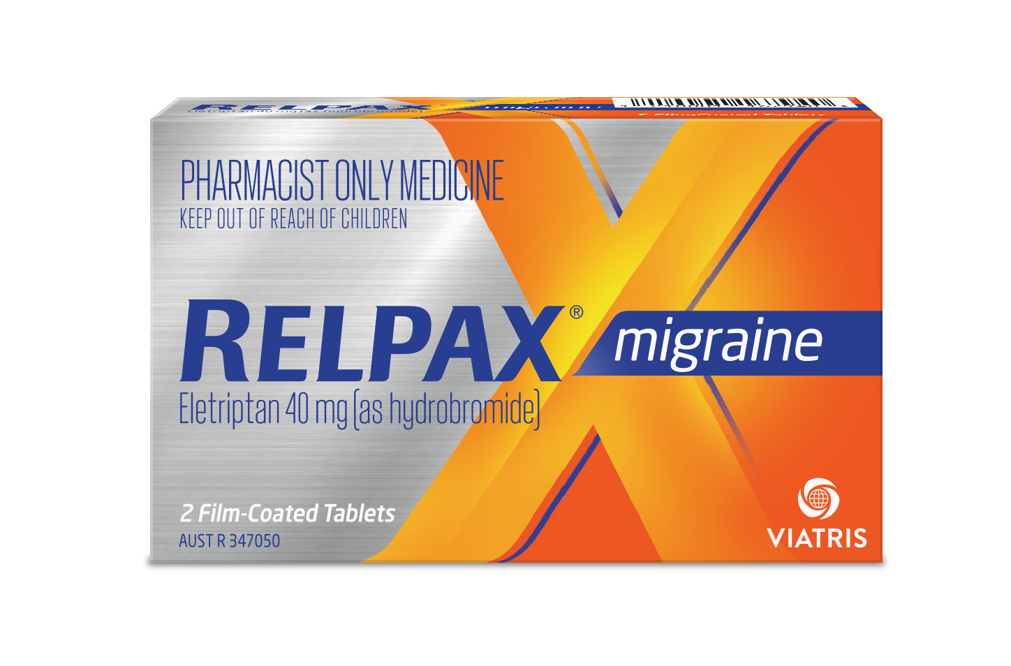Relpax Migraine Eletriptan 40mg 2 tablets - Image 1