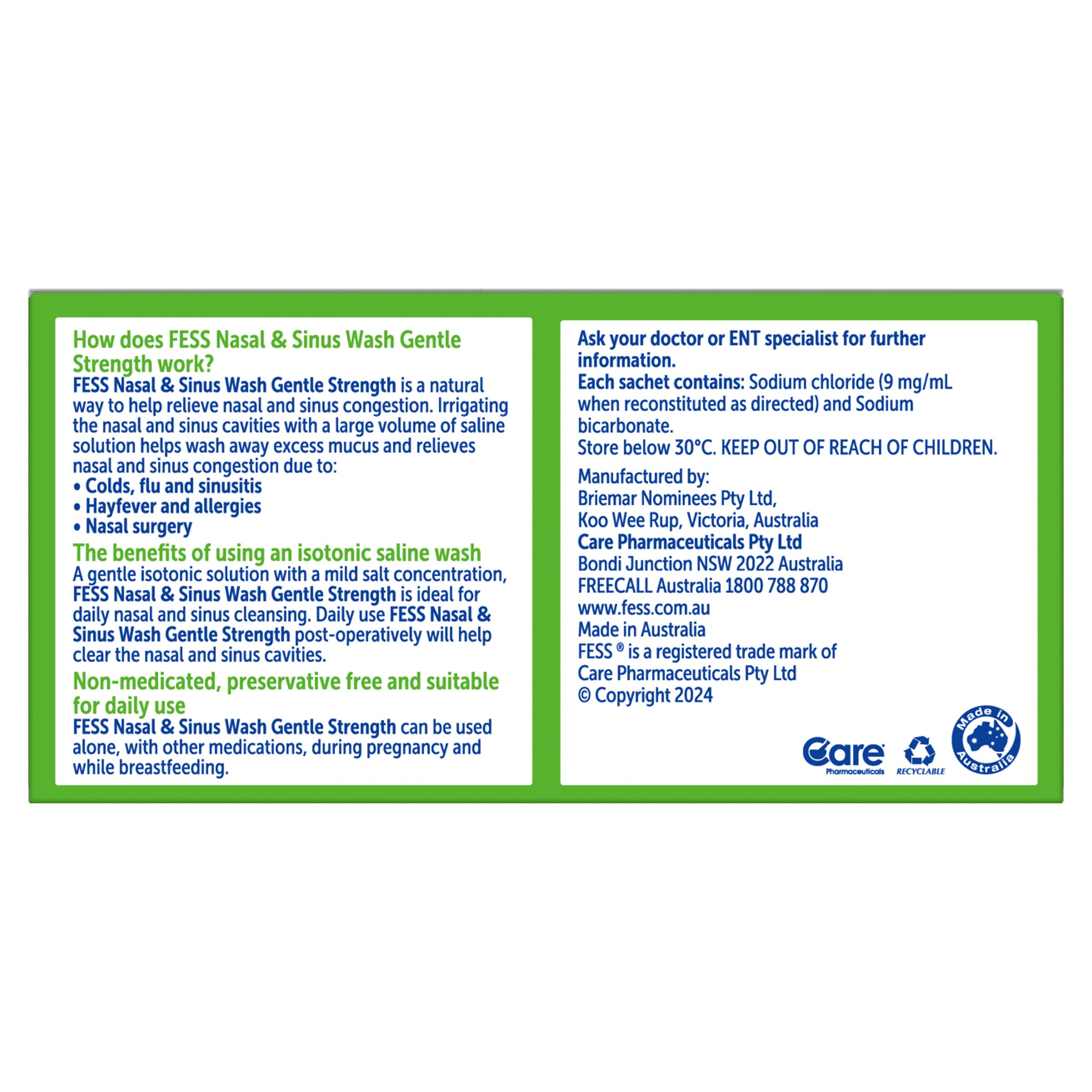 Fess Nasal & Sinus Wash Refill Gentle Strength 50 sachets - Image 5