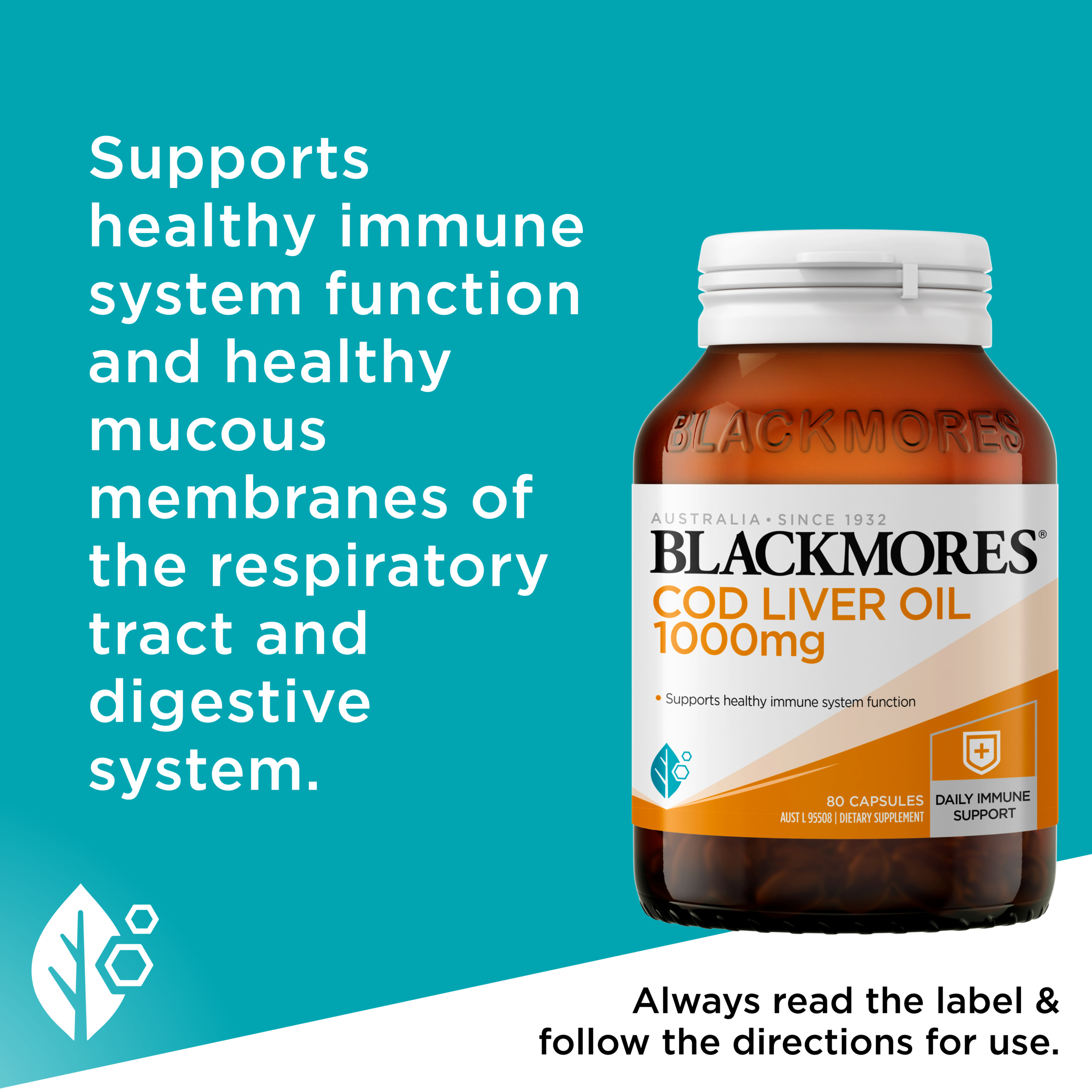 Blackmores Cod Liver Oil 1000mg - 80 capsules - Image 6