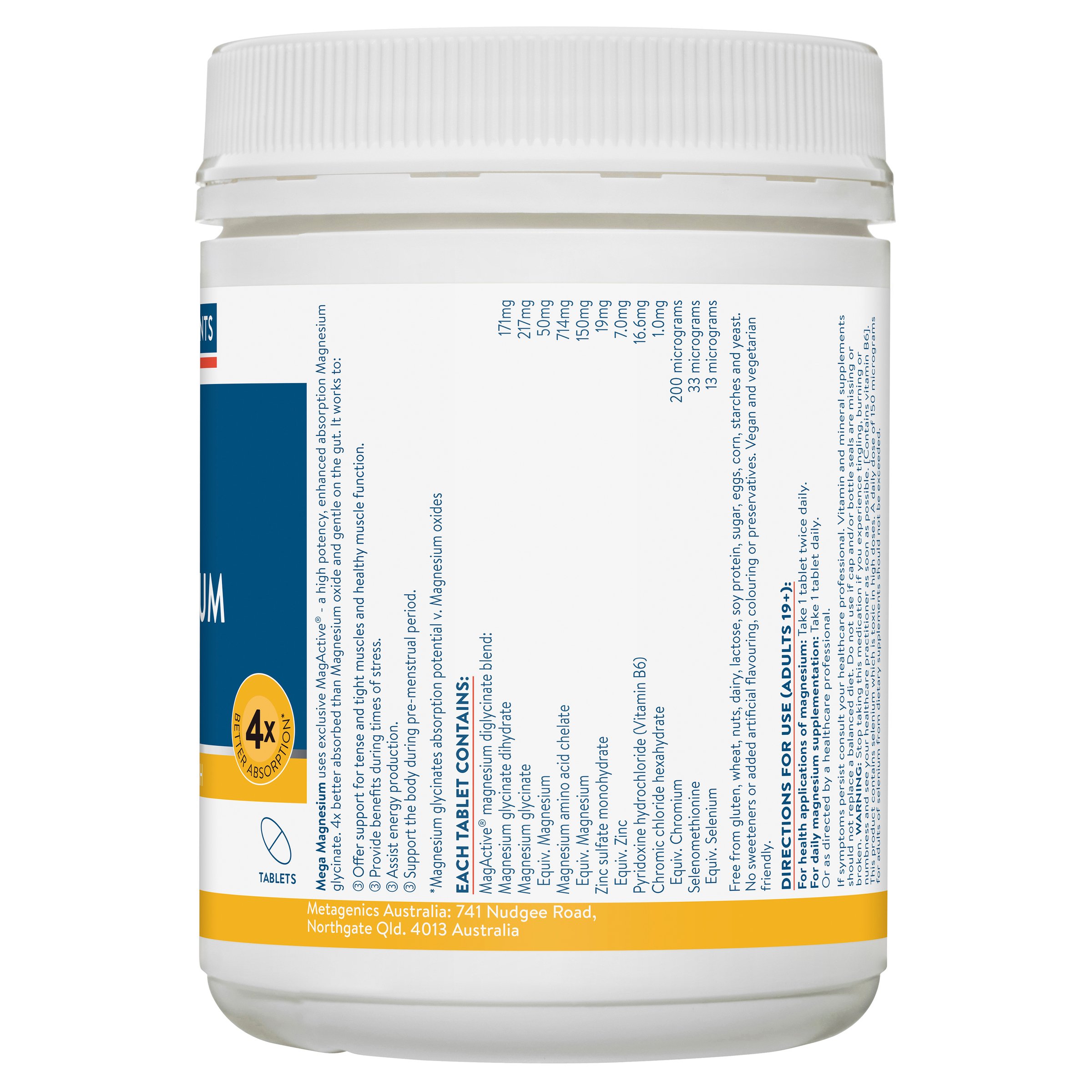 Ethical Nutrients Mega Magnesium 240 tablets - Image 2