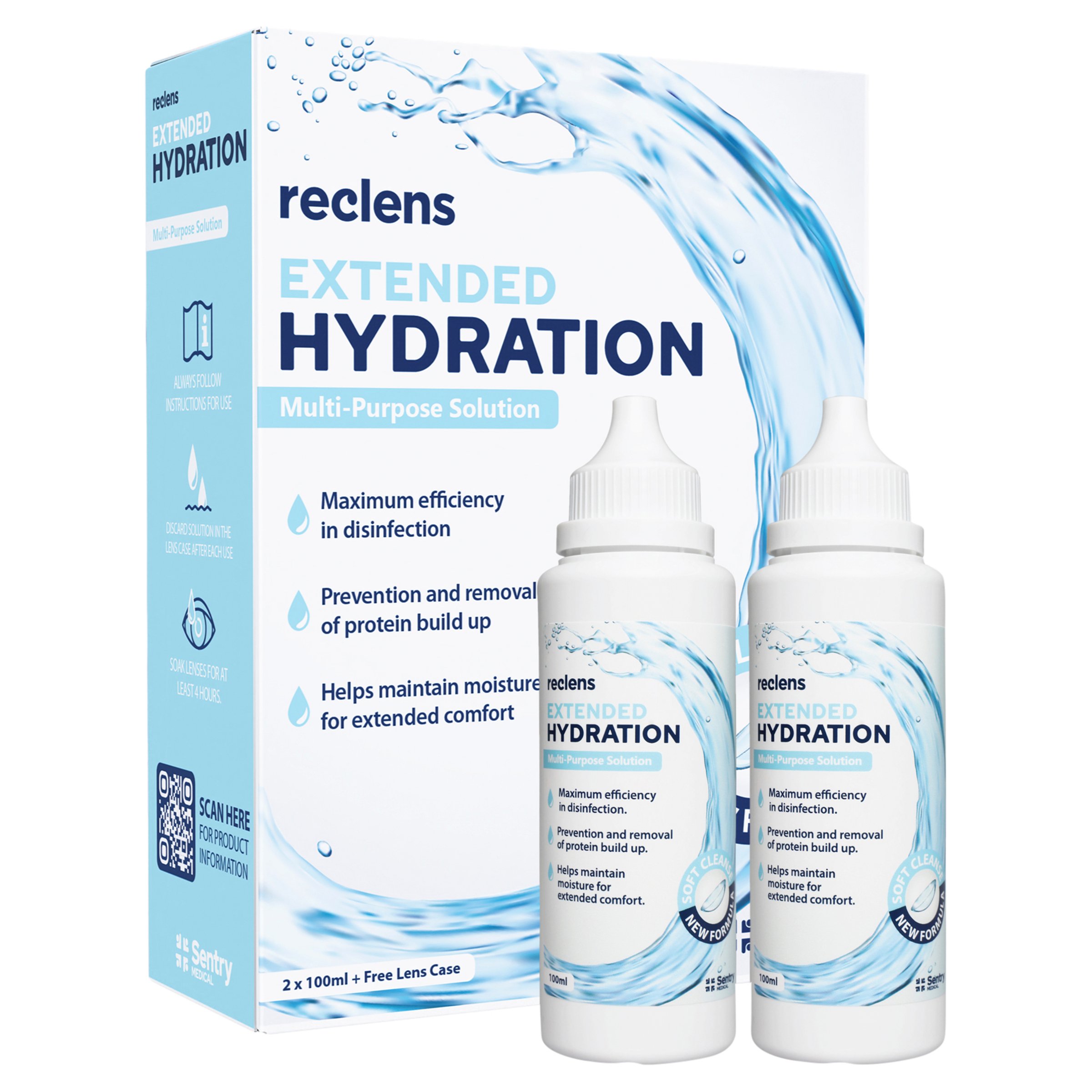 Reclens Extended Hydration Multipurpose Solution 100ml - 2 pack - Image 4