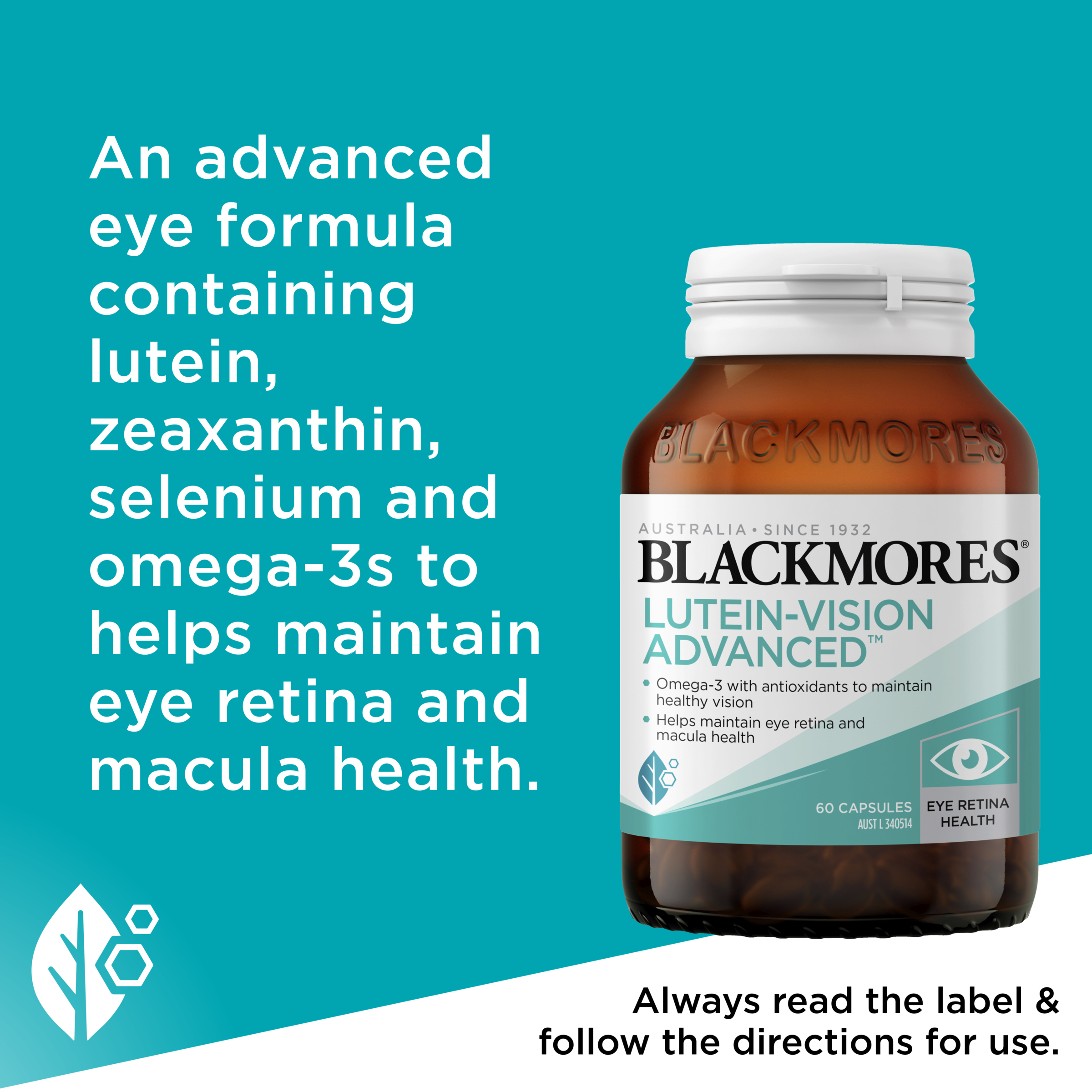 Blackmores Lutein Vision Advanced 60 tablets - Image 6