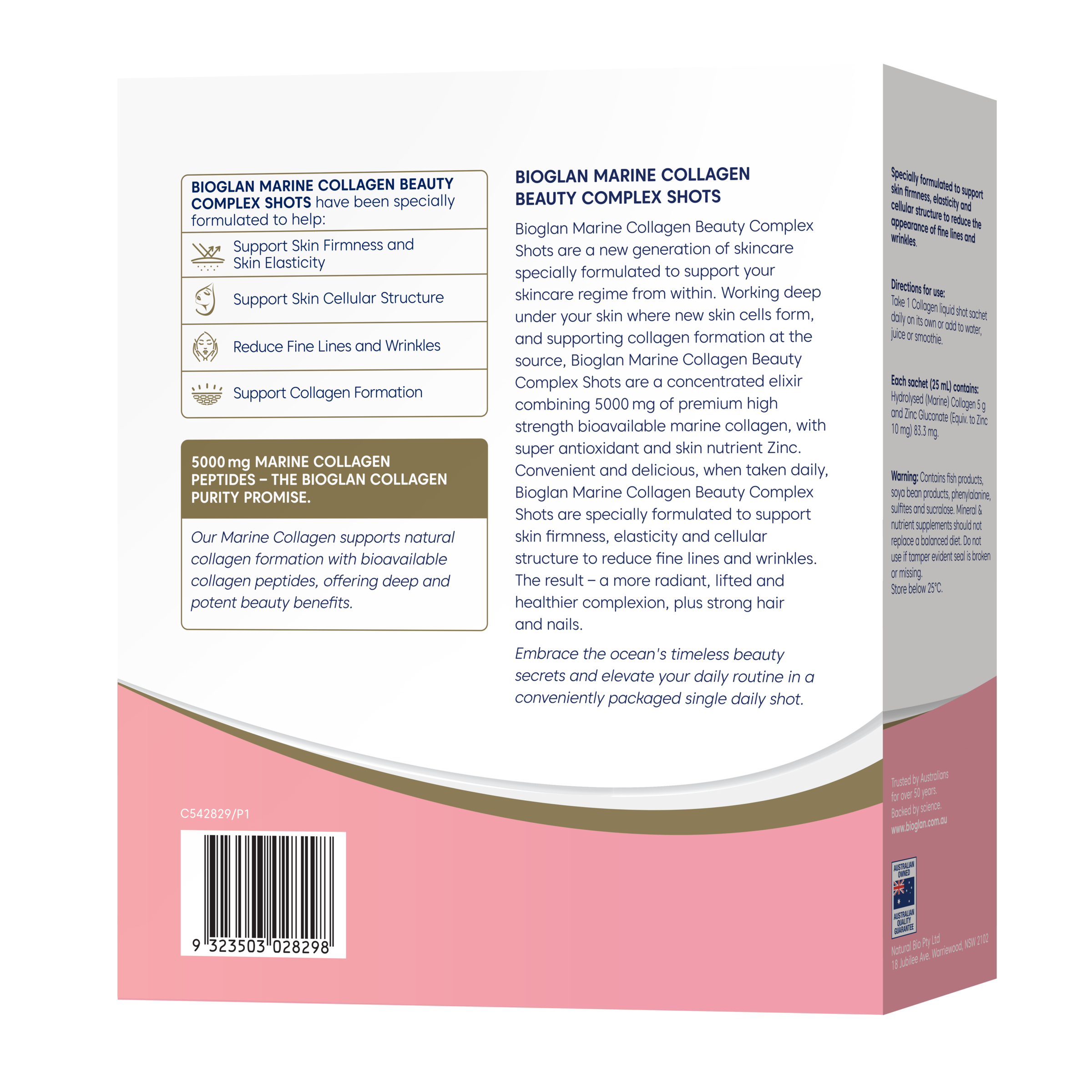 Bioglan Marine Collagen Beauty Complex Shots 25ml - 15 sachets - Image 2