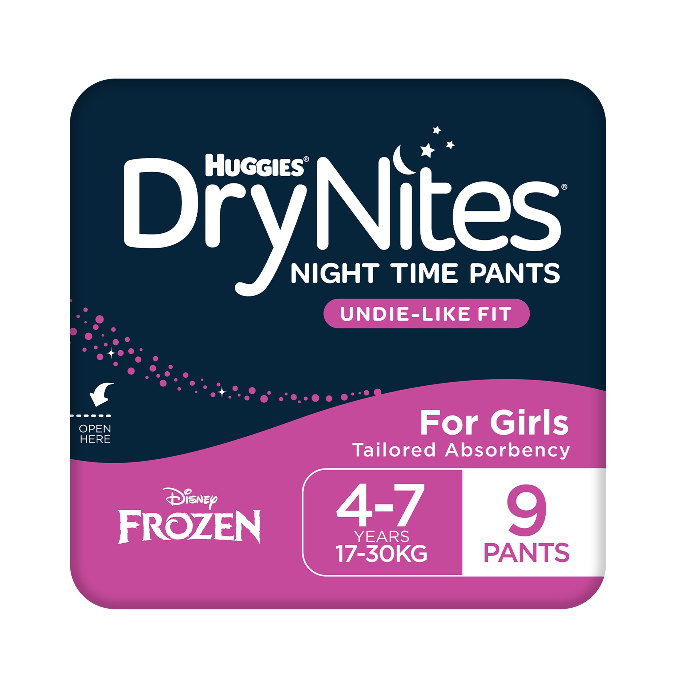 Huggies DryNites Size 4 Girl 4-7 Years 9 pack - Image 5
