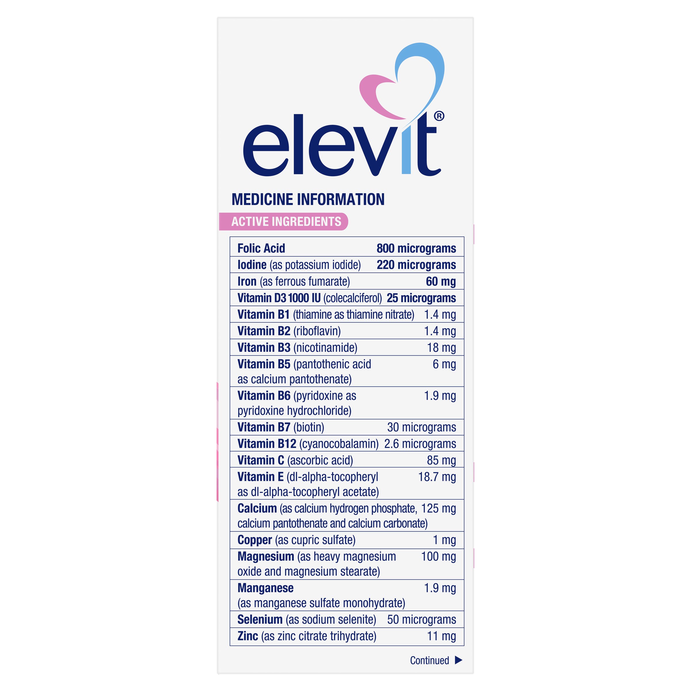 Elevit Pre-Conception & Pregnancy 100 tablets - Image 4