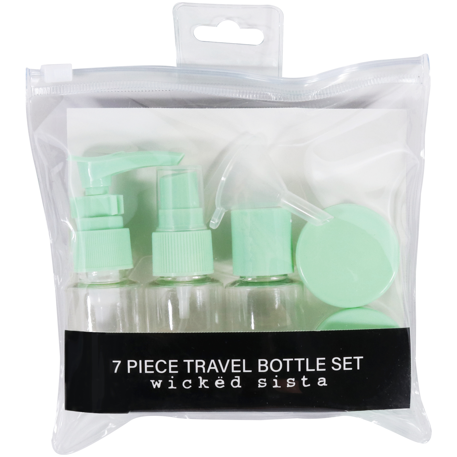 Wicked Sista 7 Piece Travel Bottle Set Green 1 each - Image 1