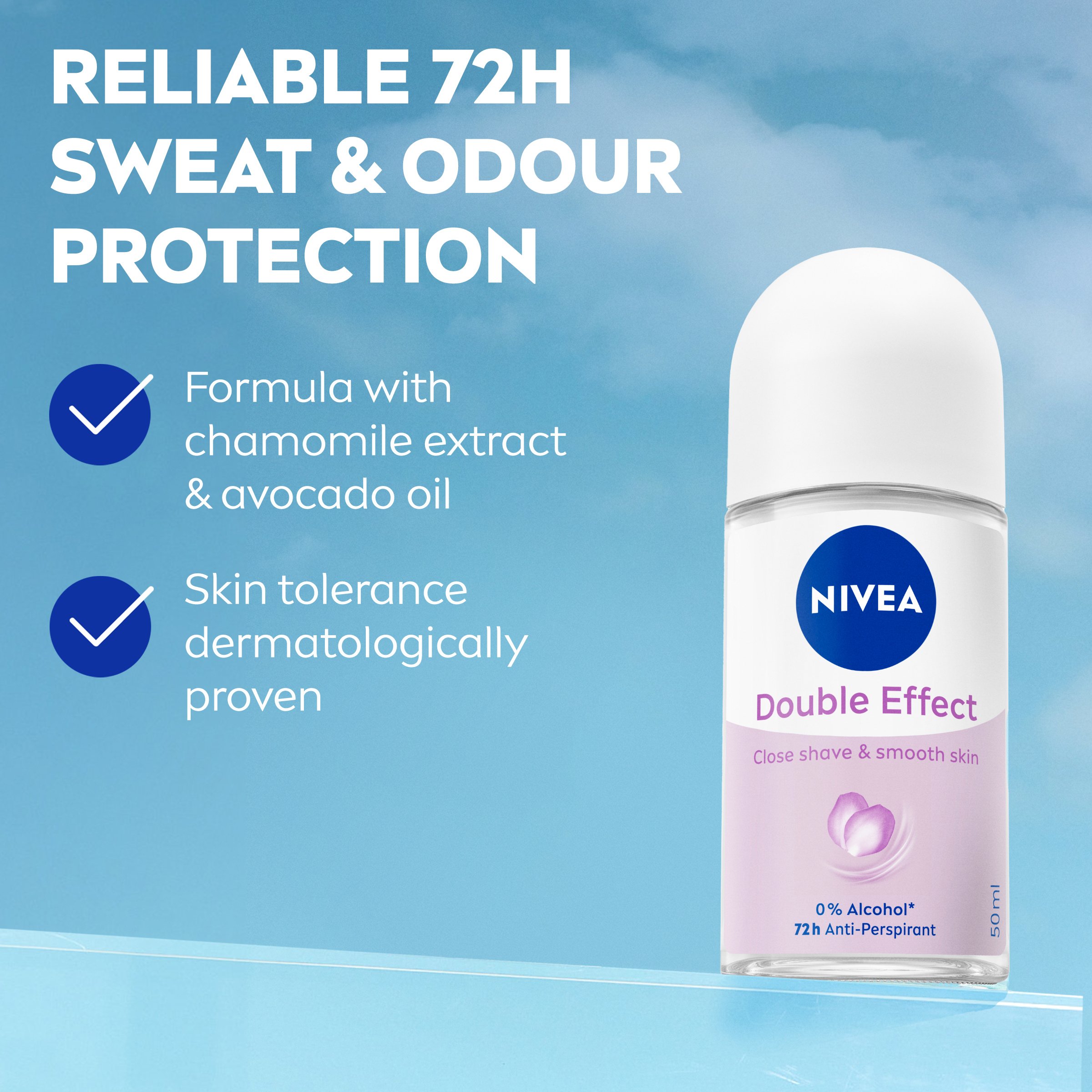 Nivea Deodrant Roll On Double Effect 50ml - Image 5