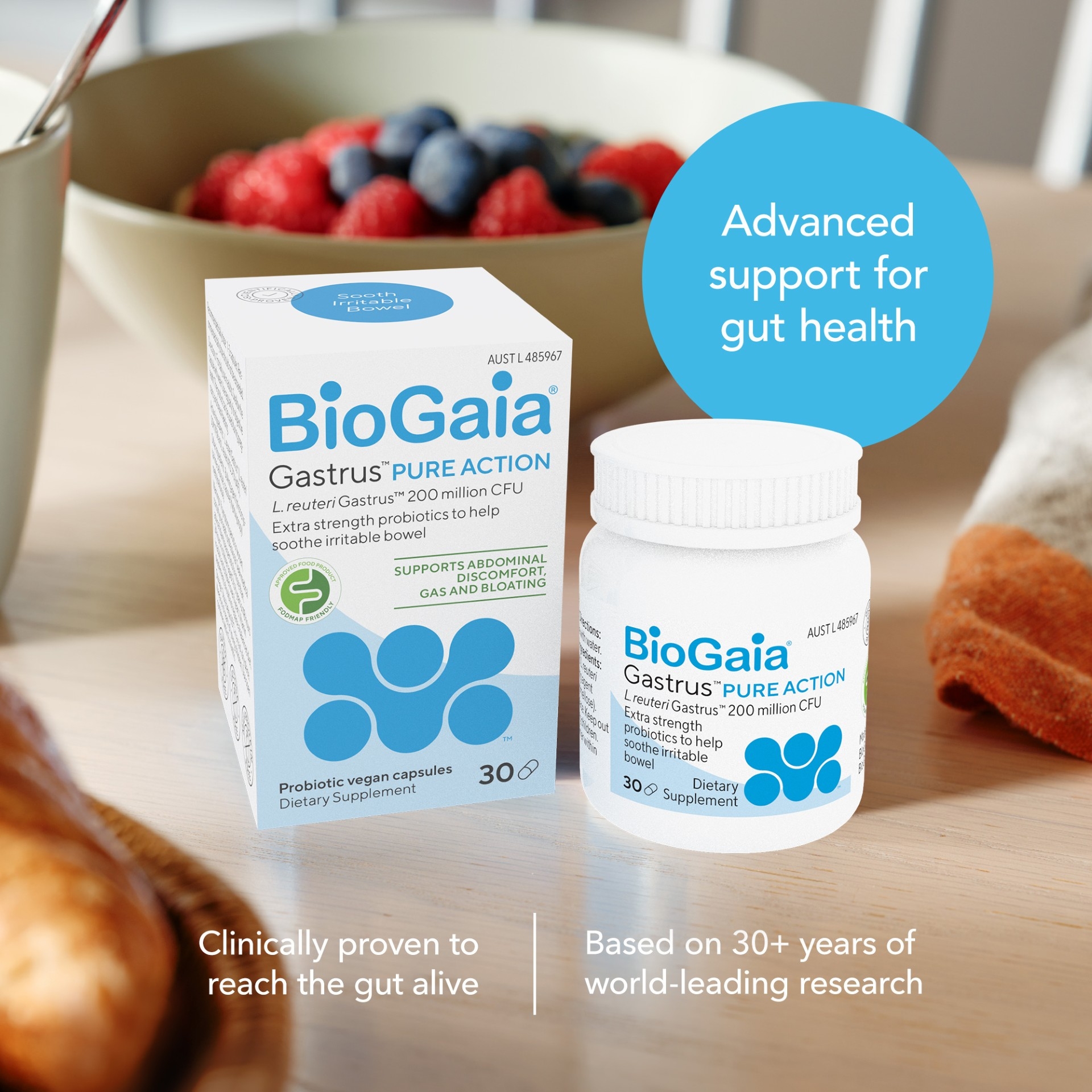 BioGaia Gastrus Pure Capsules 30 Pack - Image 7