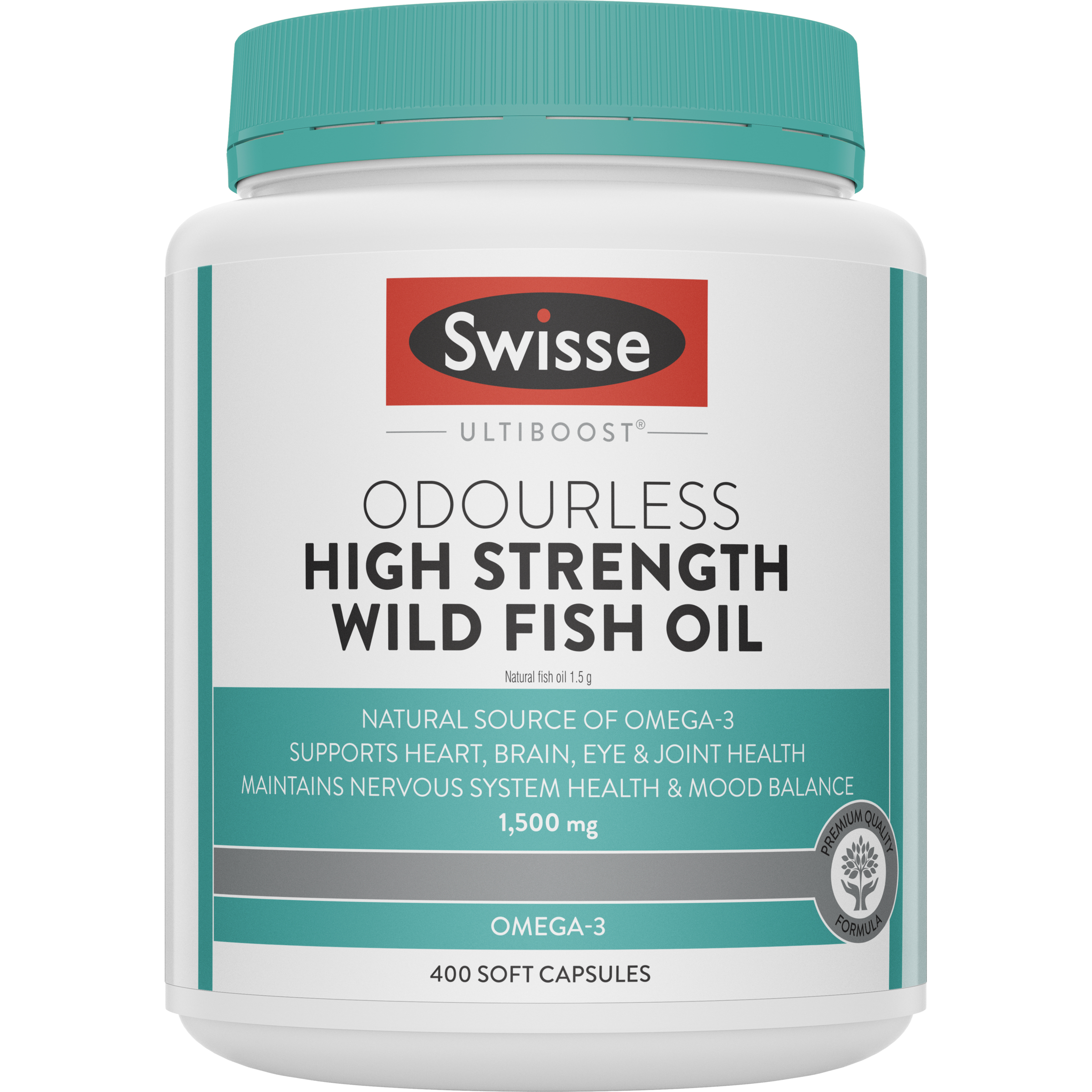 Swisse Ultiboost Odourless High Strength Wild Fish Oil 1500mg - 400 capsules - Image 1