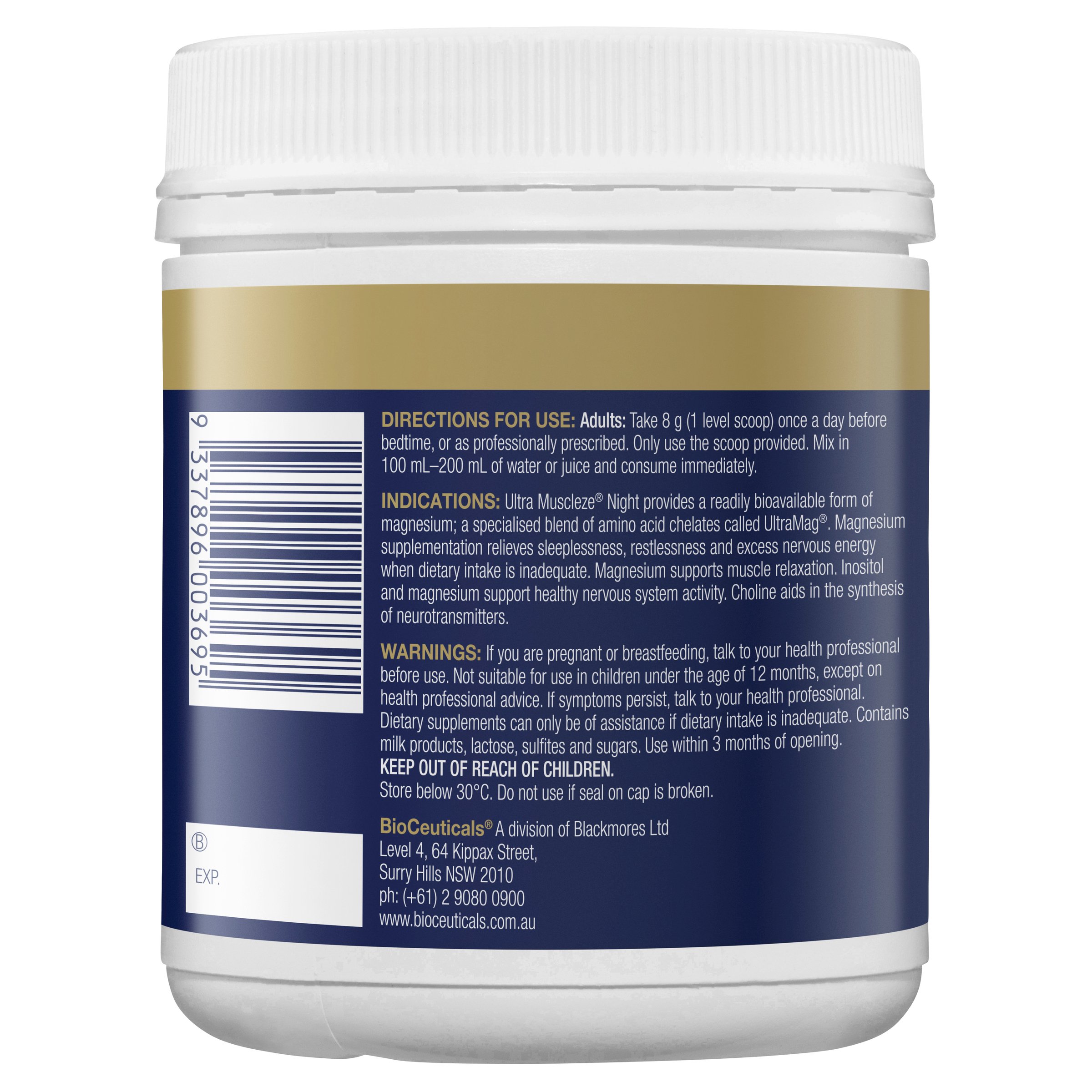 BioCeuticals Ultra Muscleze Night 240g - Image 3