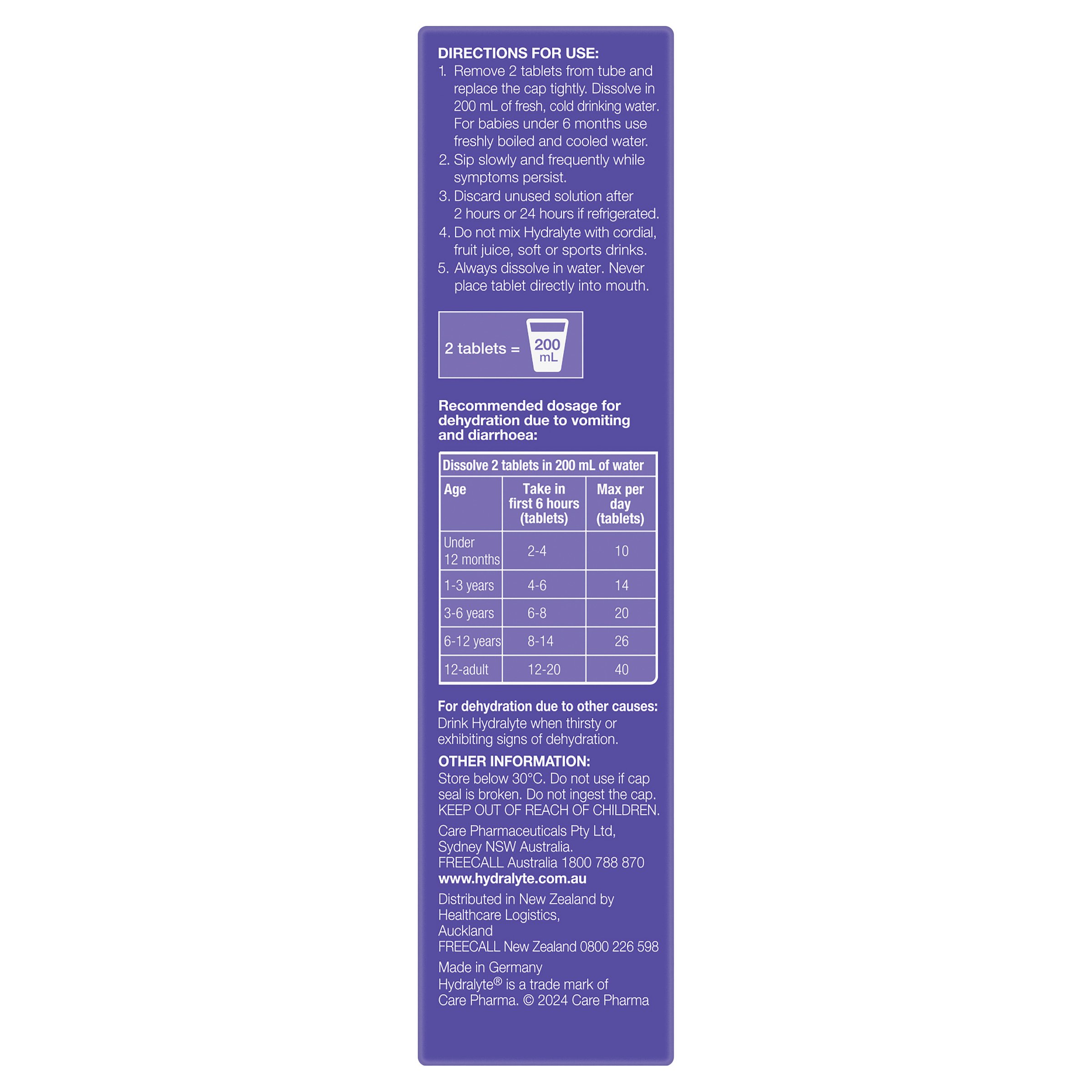Hydralyte Effervescent Passionfruit Punch 20 tablets - Image 3