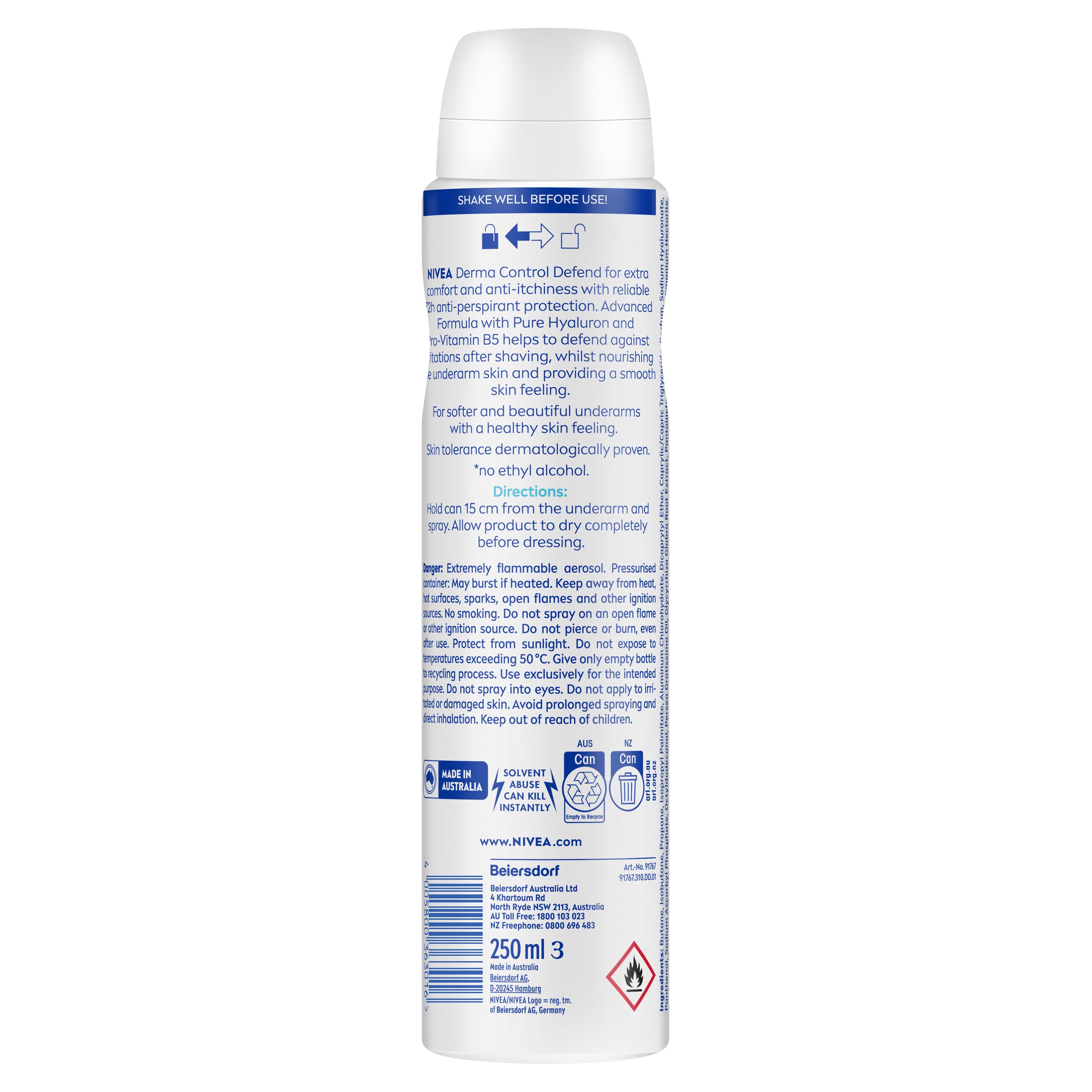 Nivea Deodorant Derma Control Defend 250ml - Image 2
